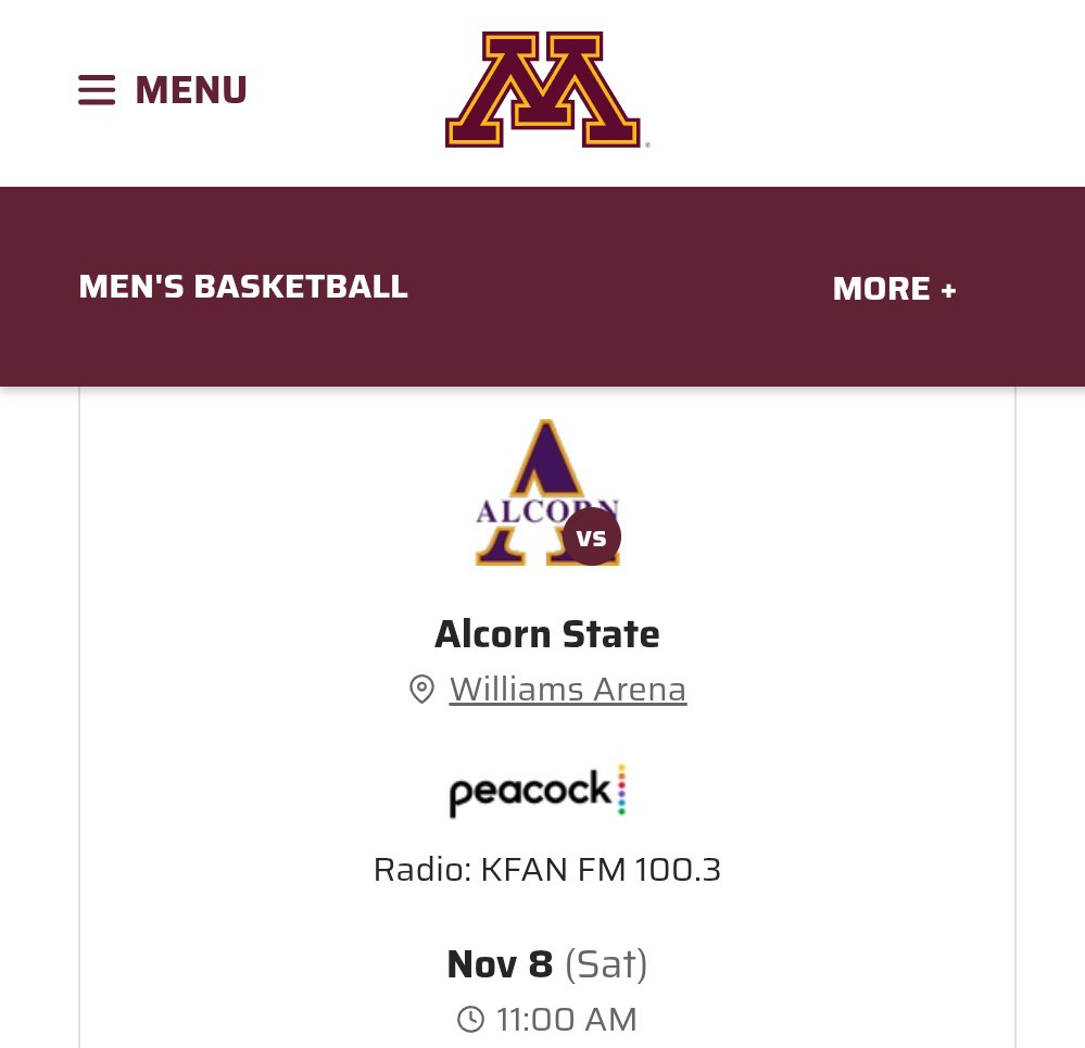 Gopher Sports Food (@Gopherfood) / Posts / X in Printable Minnesota Gopher Basketball Schedule