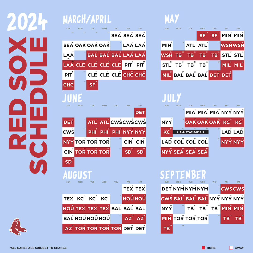 Got Our Plans For 2024! 🗓️: Https://T.co/Wougbzznph in Printable Boston Red Sox Schedule