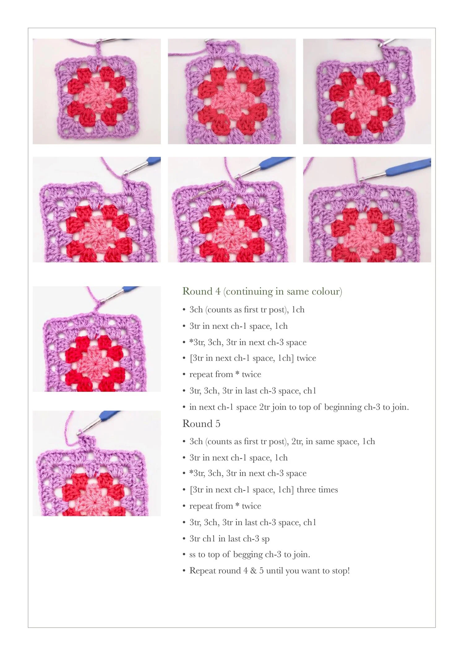 Granny Square Free Crochet Tutorial | Emma Leith for Free Printable Crochet Granny Square Patterns For Beginners