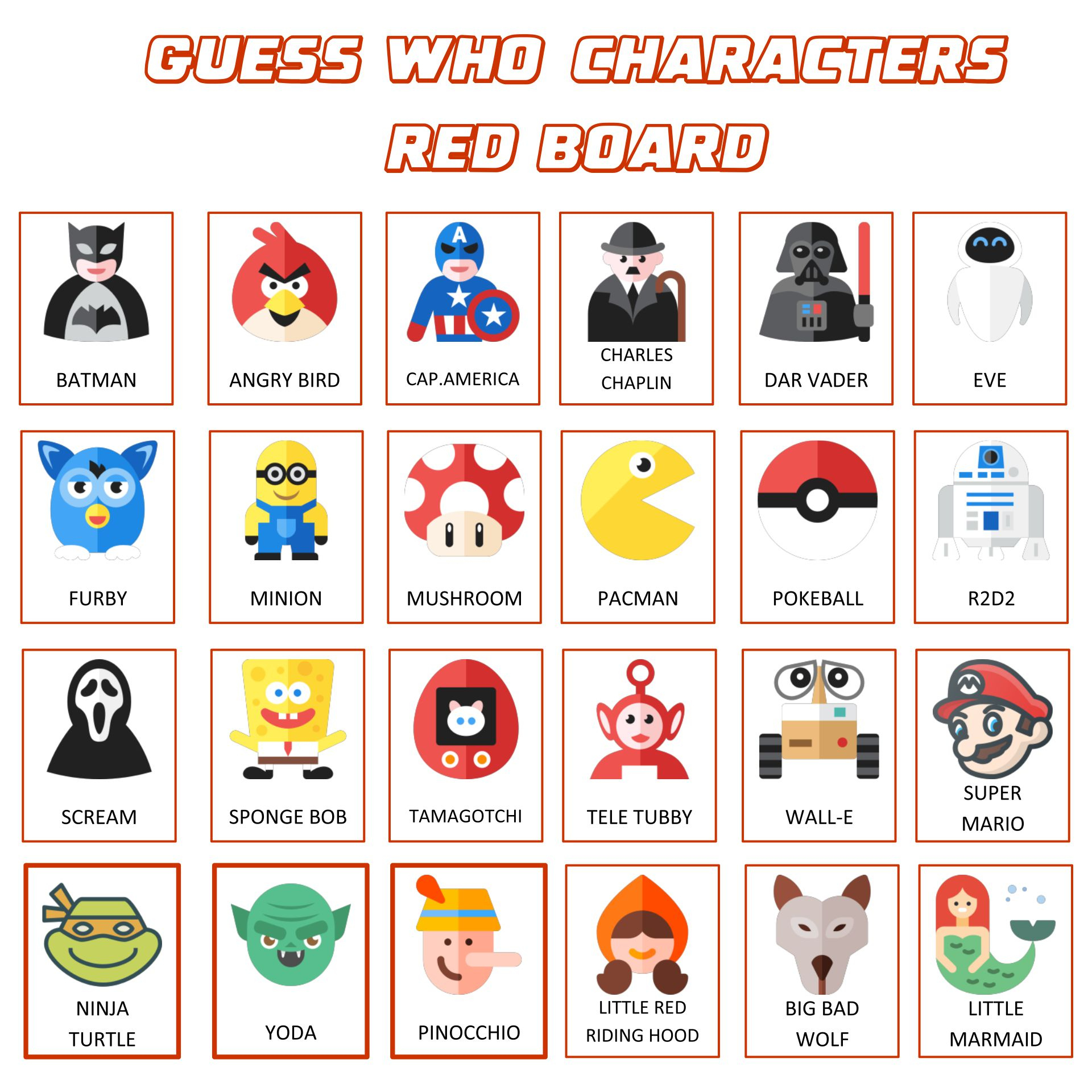 Guess Who Game Printable Character Sheets Atla Themed Printable within Guess Who Game Cards Printable