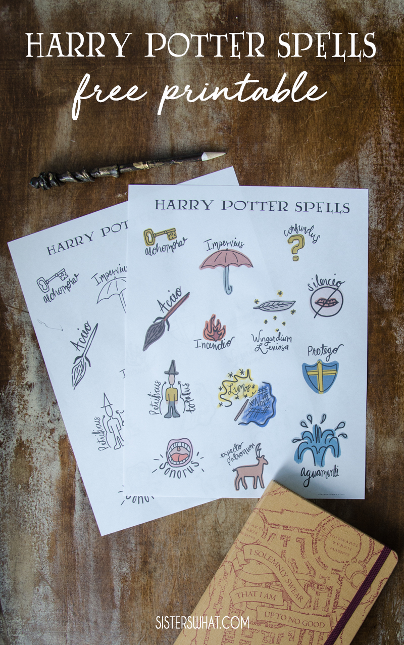 Harry Potter Printable Spells - Sisters, What! regarding Harry Potter Spell Book Printable