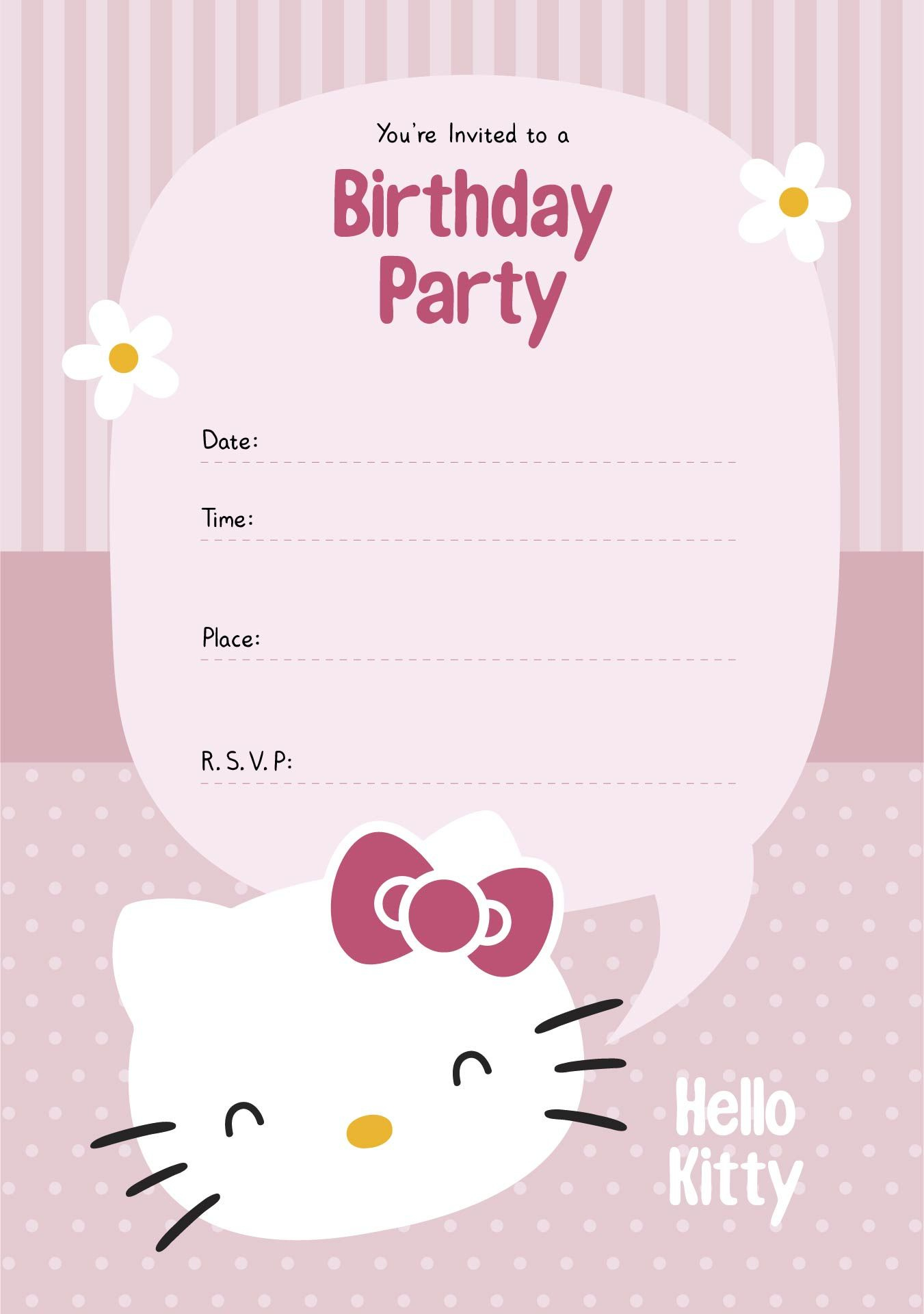 Hello Kitty Templates - 10 Free Pdf Printables | Printablee inside Free Printable Invitations Hello Kitty