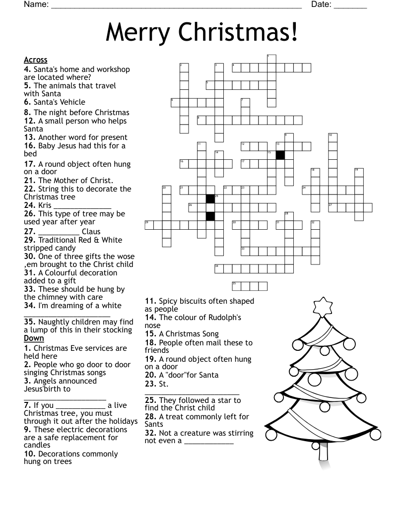 Holiday Crossword Puzzle - Wordmint regarding Free Printable Christmas Crossword Puzzles