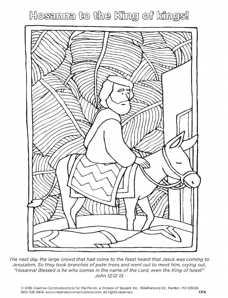 Hosanna To The King Of Kings! - Coloring Sheet For Palm Sunday inside Printable Palm Sunday Activity Sheets