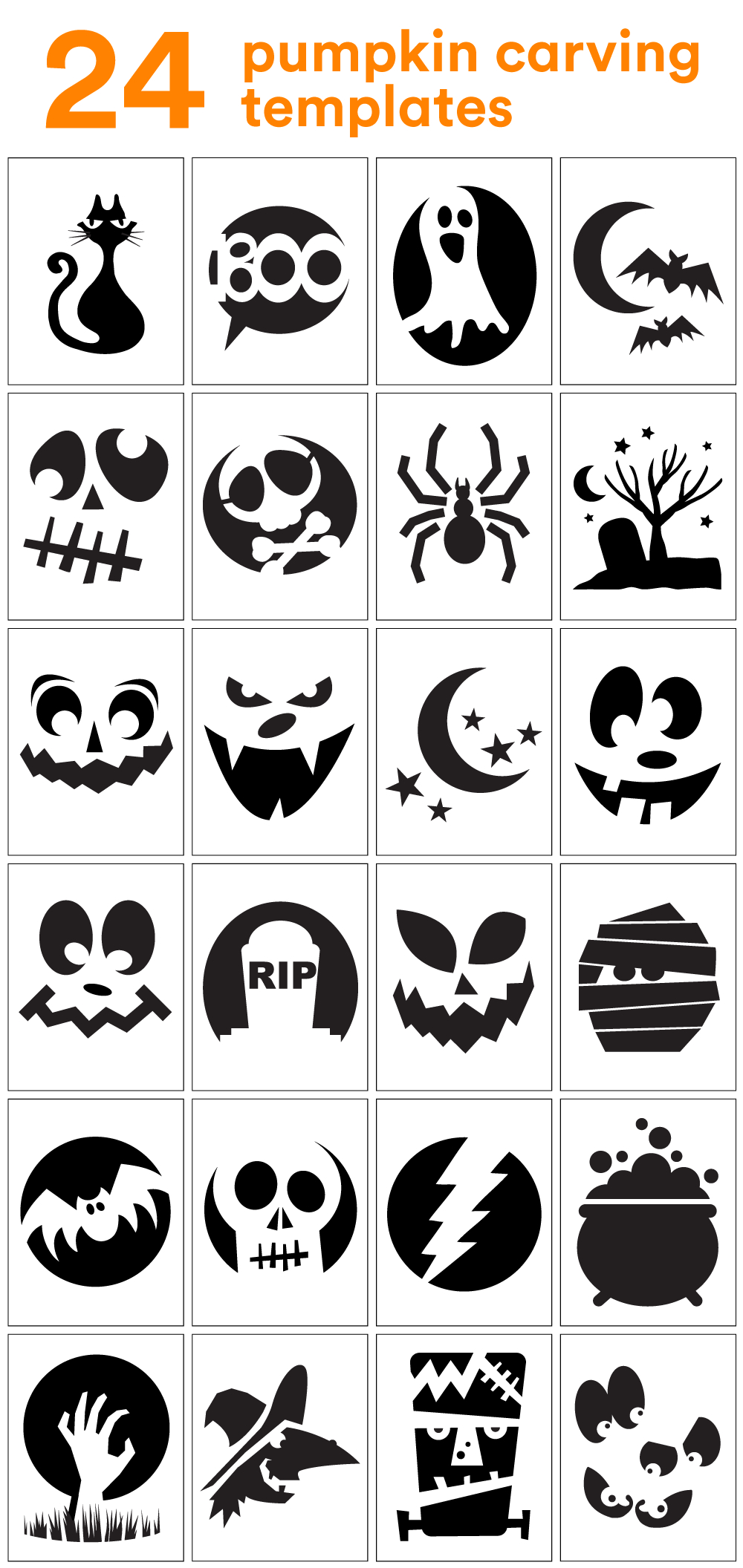 How To Carve The Coolest Pumpkin On The Block (Carving Stencils with Free Printable Templates For Pumpkin Carving