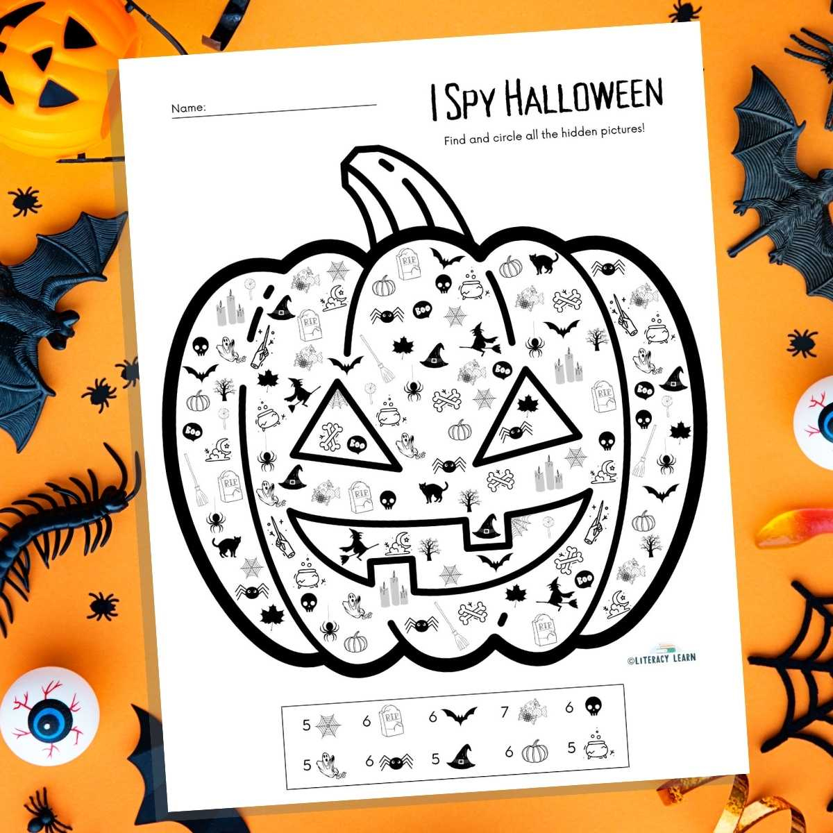 I Spy Halloween Activity Sheet - Free Printable! - Literacy Learn in Hidden Pictures Halloween Free Printables