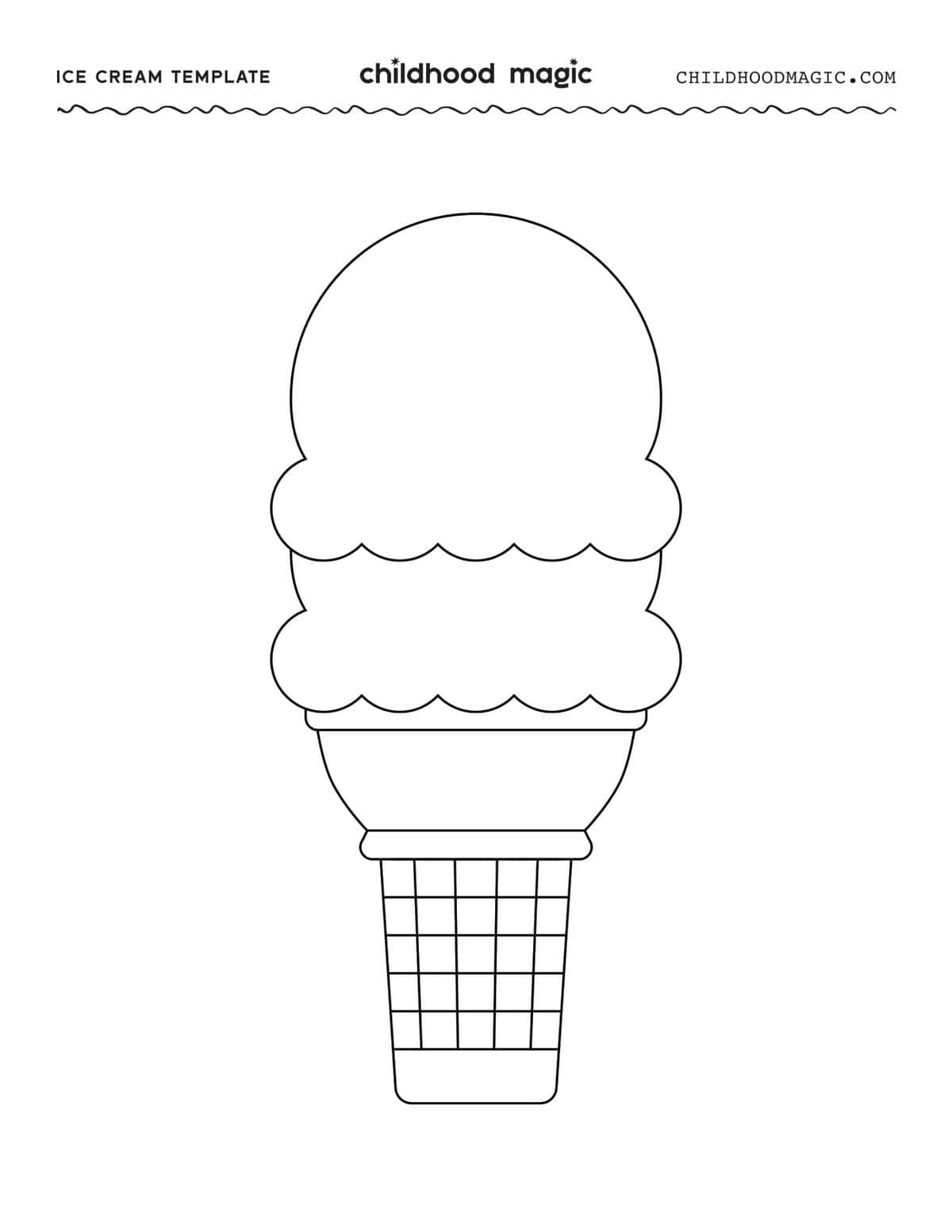 Ice Cream Template- Free Printable Outline - Childhood Magic within Free Printable Ice Cream Template