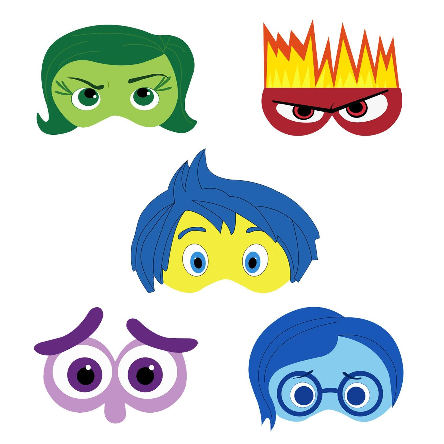 Inside Out Printable Masks - Etsy pertaining to Printable Inside Out Character Masks
