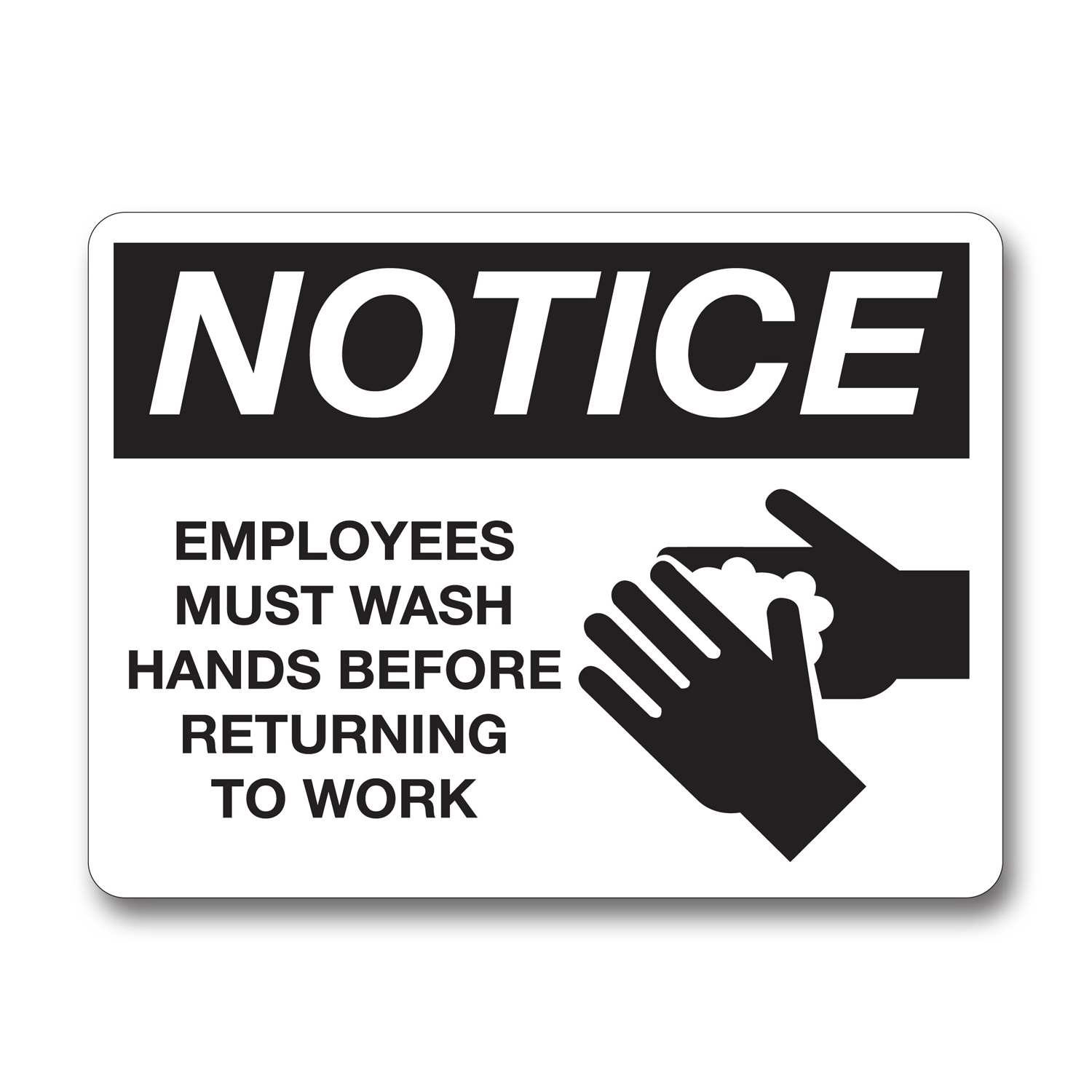 Is8001 - Employee&amp;#039;S Must Wash Hands Notice Sign - Palmer Fixture throughout Printable Hand Washing Signs For Employees
