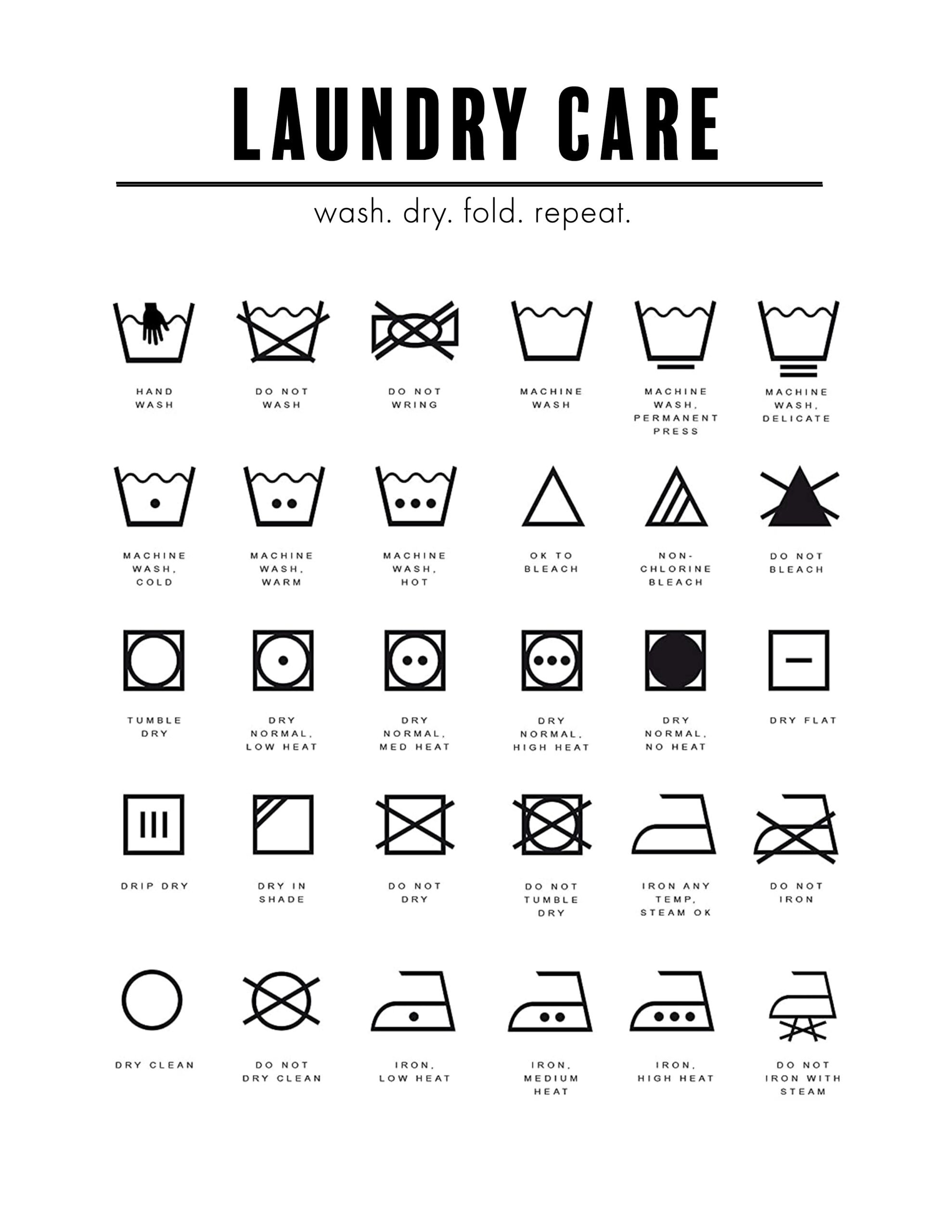 Laundry Symbols Printable - Sew Woodsy within Free Printable Laundry Symbols Chart