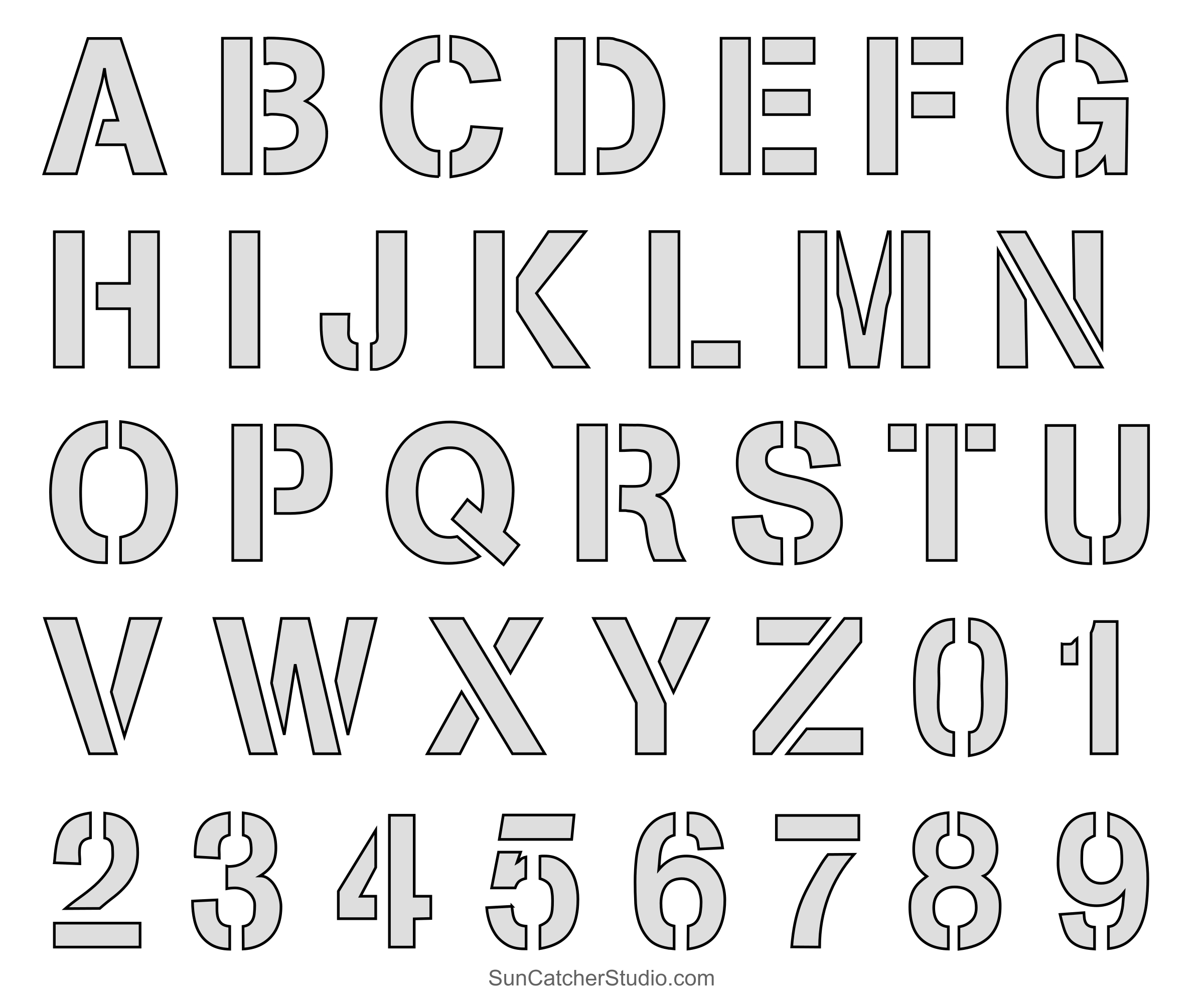 Letter Stencils (Printable Alphabet, Font, Templates, Patterns with regard to Free Printable Letter Stencils To Print