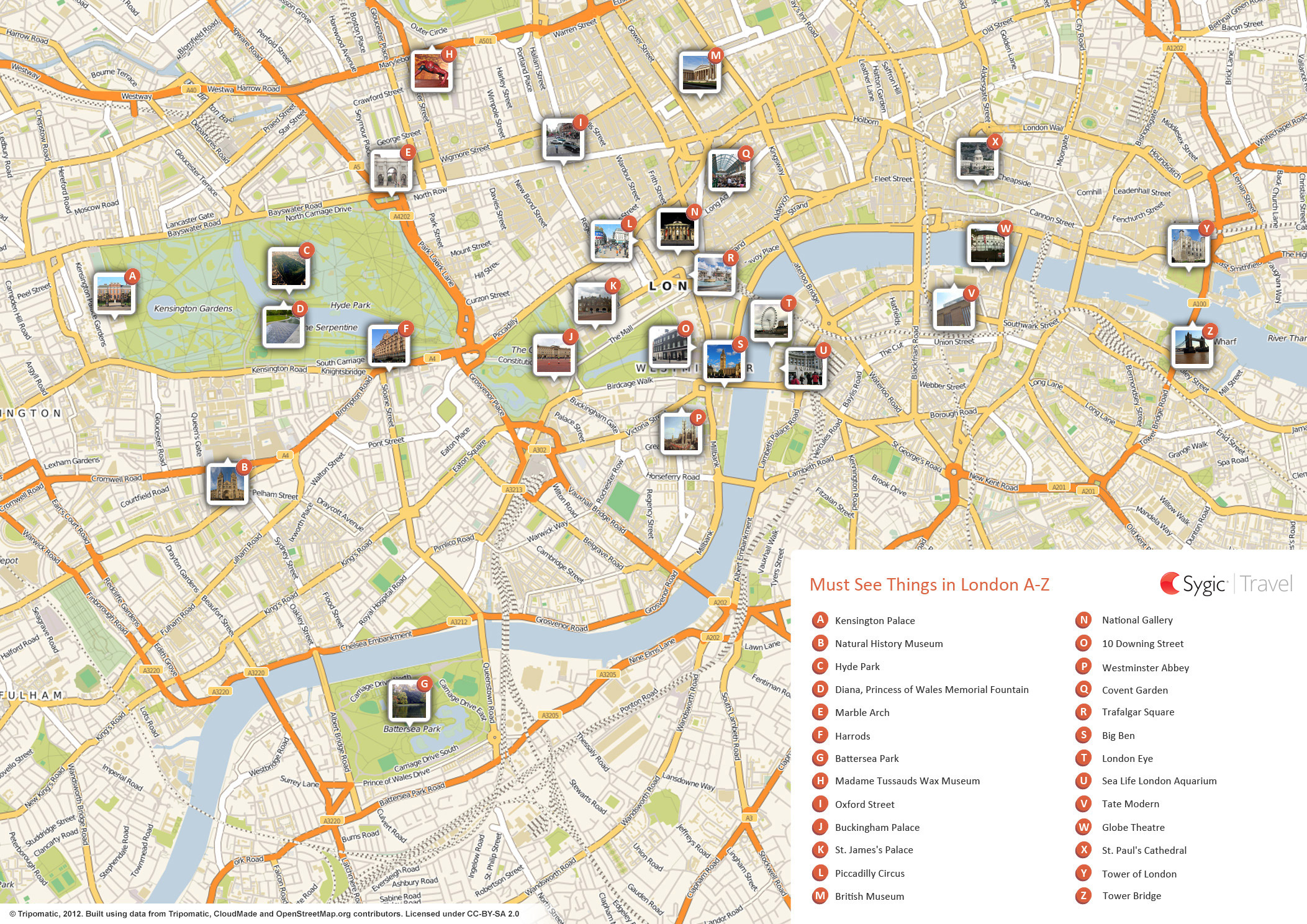 London Printable Tourist Map | Tripomatic inside Printable Map Of London Attractions