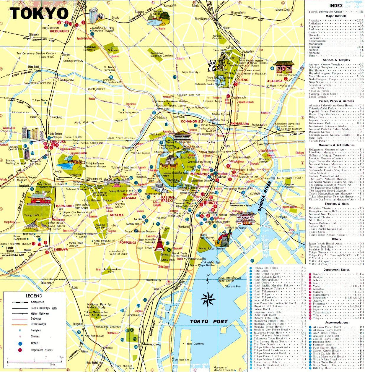 Map Of Tokyo Tourist: Attractions And Monuments Of Tokyo inside Printable Map of Tokyo Attractions