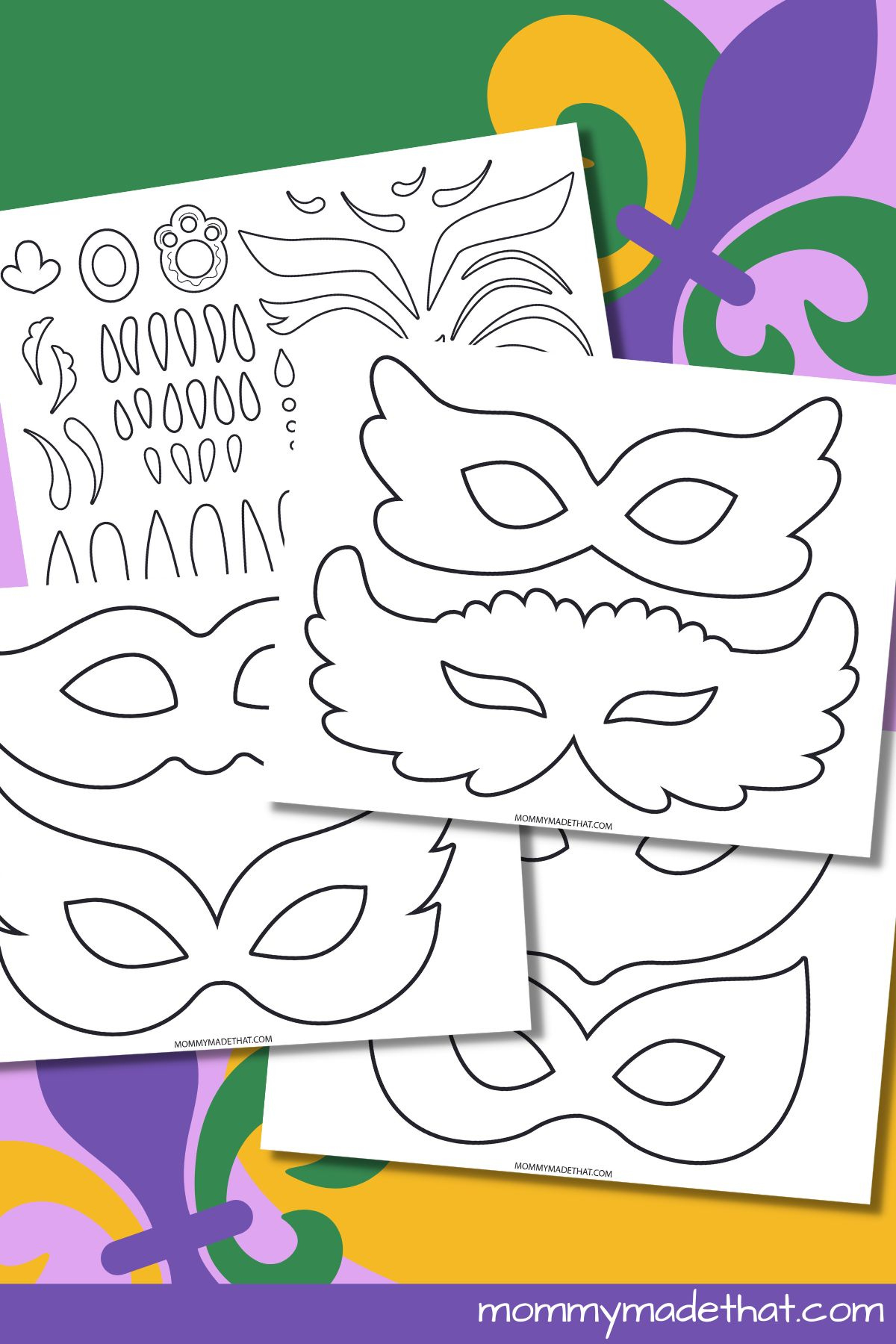 Masquerade And Mardi Gras Mask Templates (Free Printables) regarding Printable Mardi Gras Mask Template