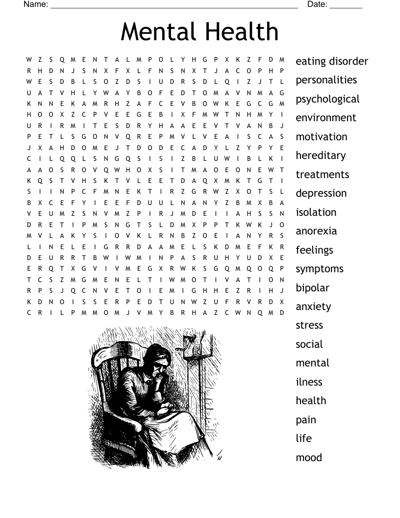 Mental Health Word Search - Wordmint in Printable Mental Health Word Search