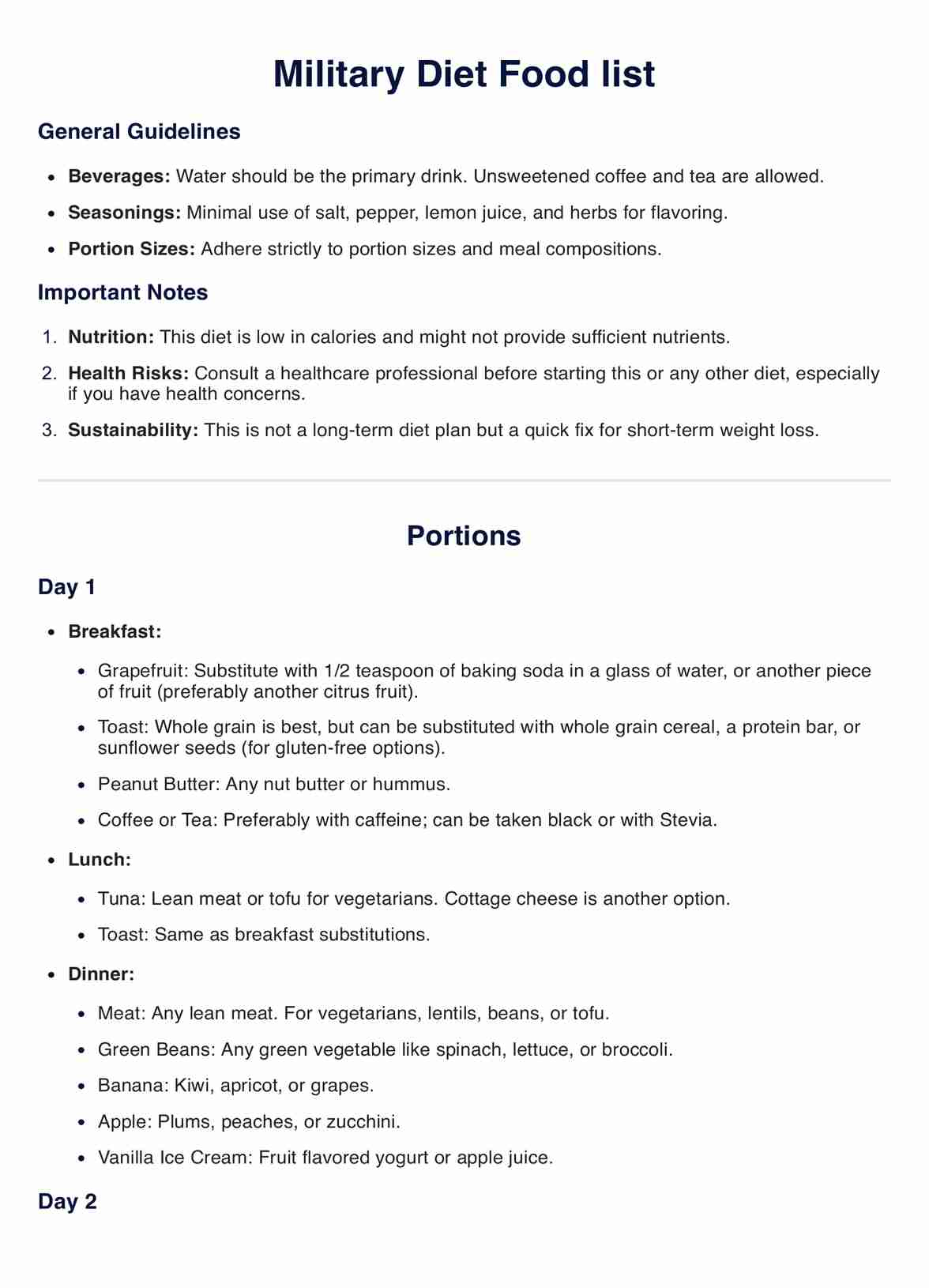 Militärische Diät with Printable 3 Day Military Diet Menu