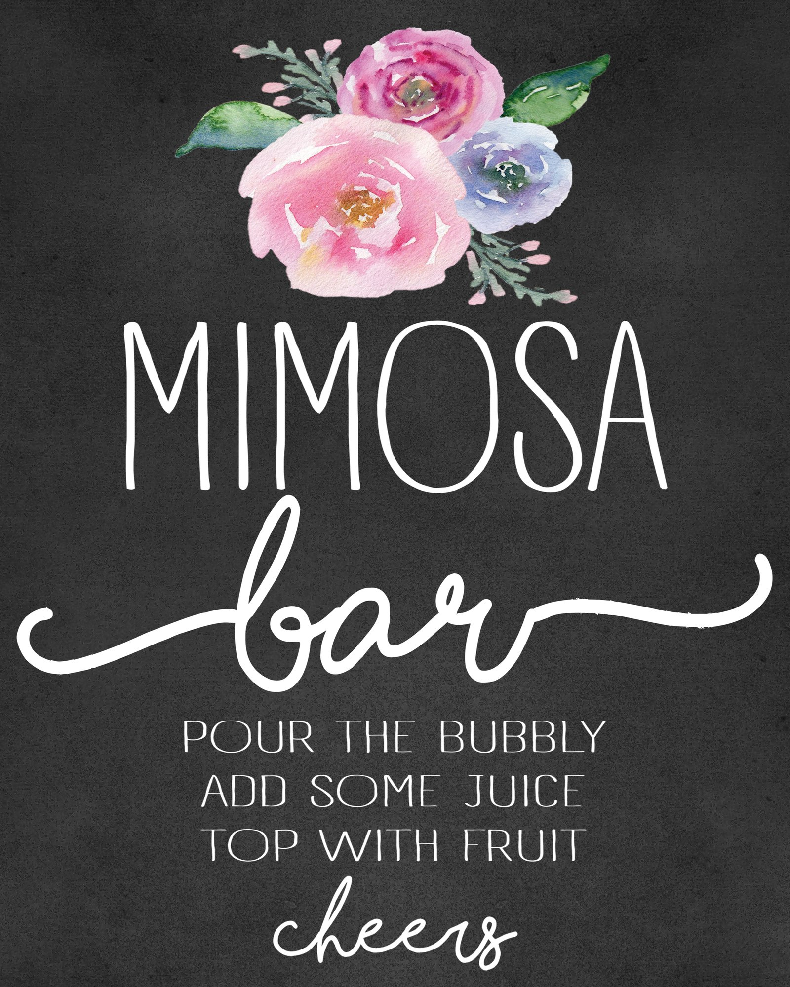 Mimosa Bar And Shower Printables within Mimosa Bar Sign Free Printable