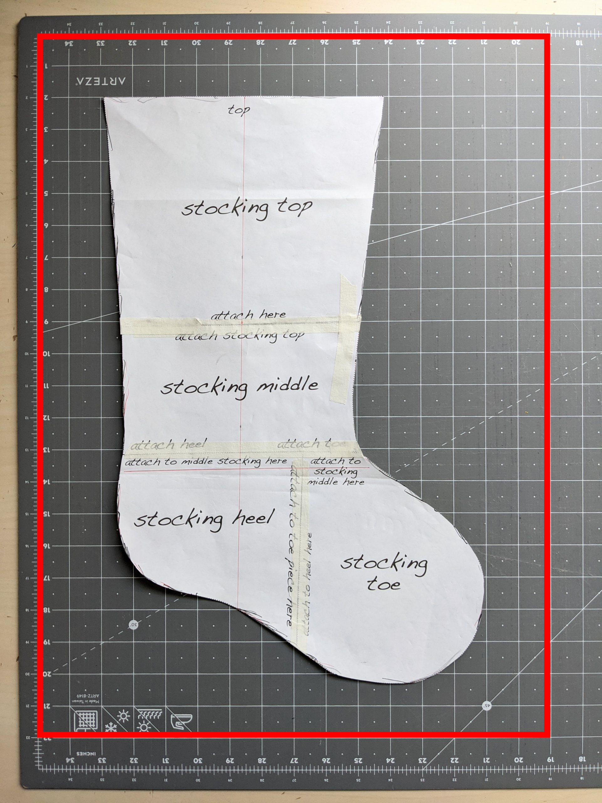 Minimalist Christmas Tree Stocking — Juniperus Threadworks with regard to Free Printable Stocking Pattern