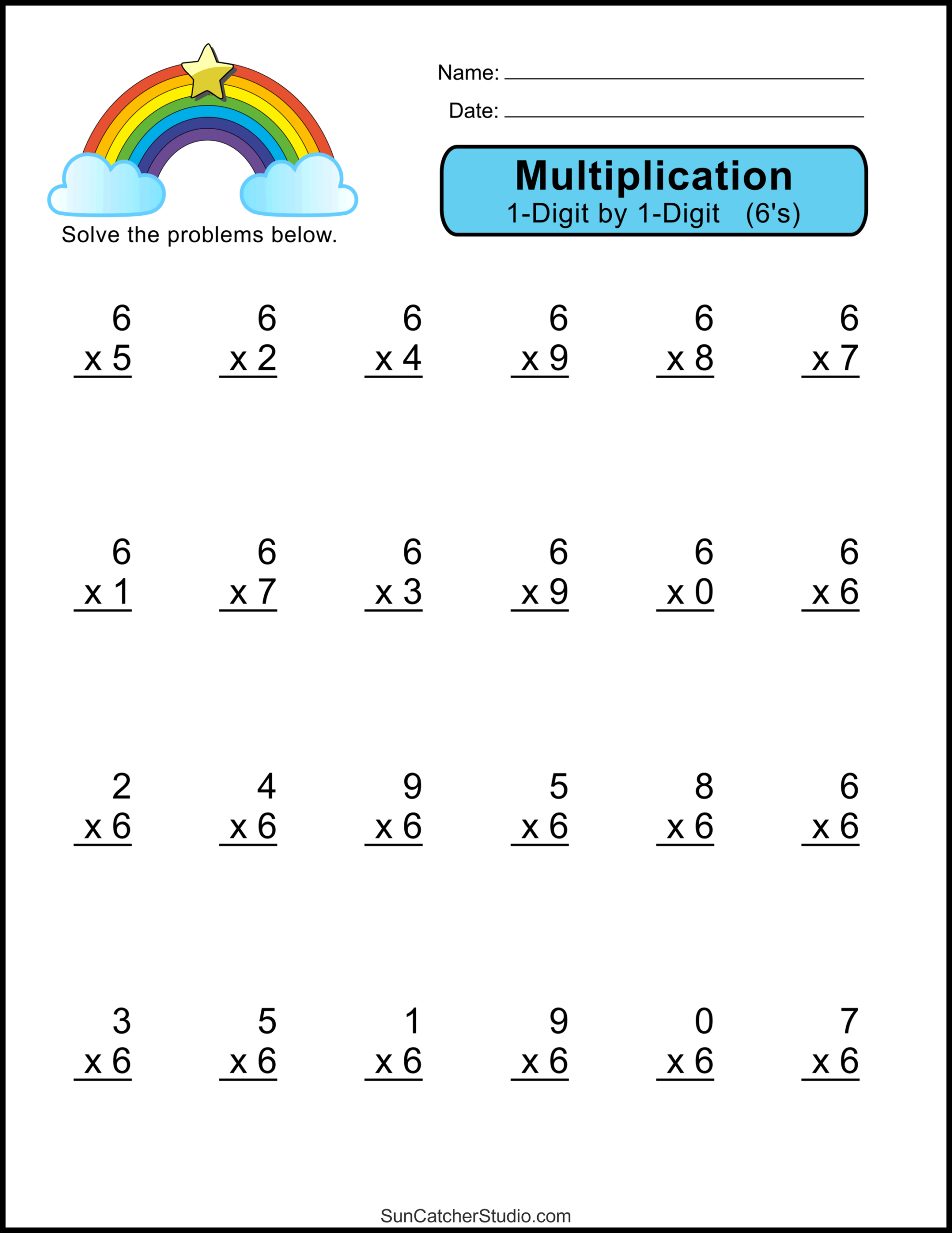 Multiplication Worksheets: (One-Digit Math Drills) – Free for Free Printable 3rd Grade Multiplication Worksheets