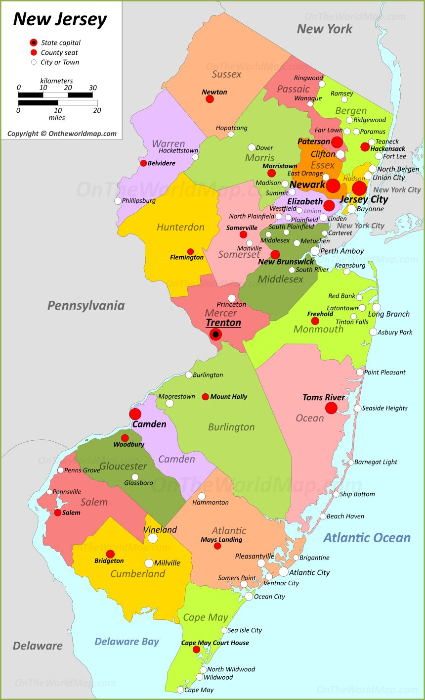 New Jersey State Map | Usa | Maps Of New Jersey (Nj) throughout Printable Map of New Jersey