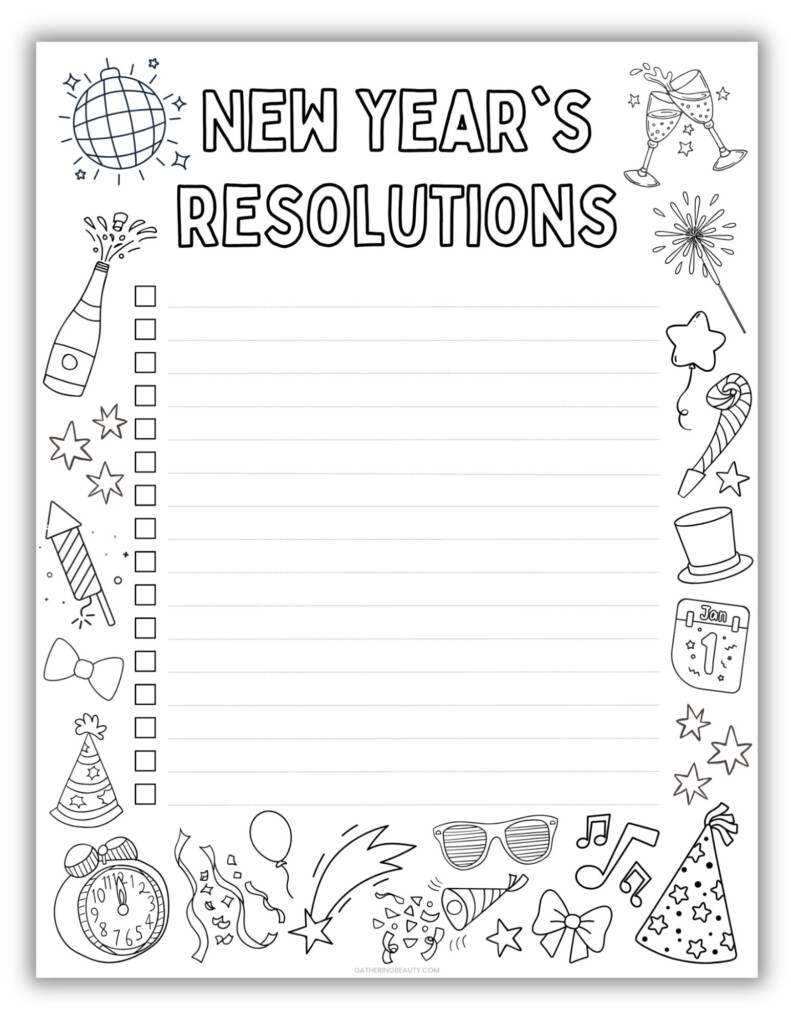 New Year'S Resolution Worksheet - Newlyworksheets throughout Printable New Year'S Resolution Template