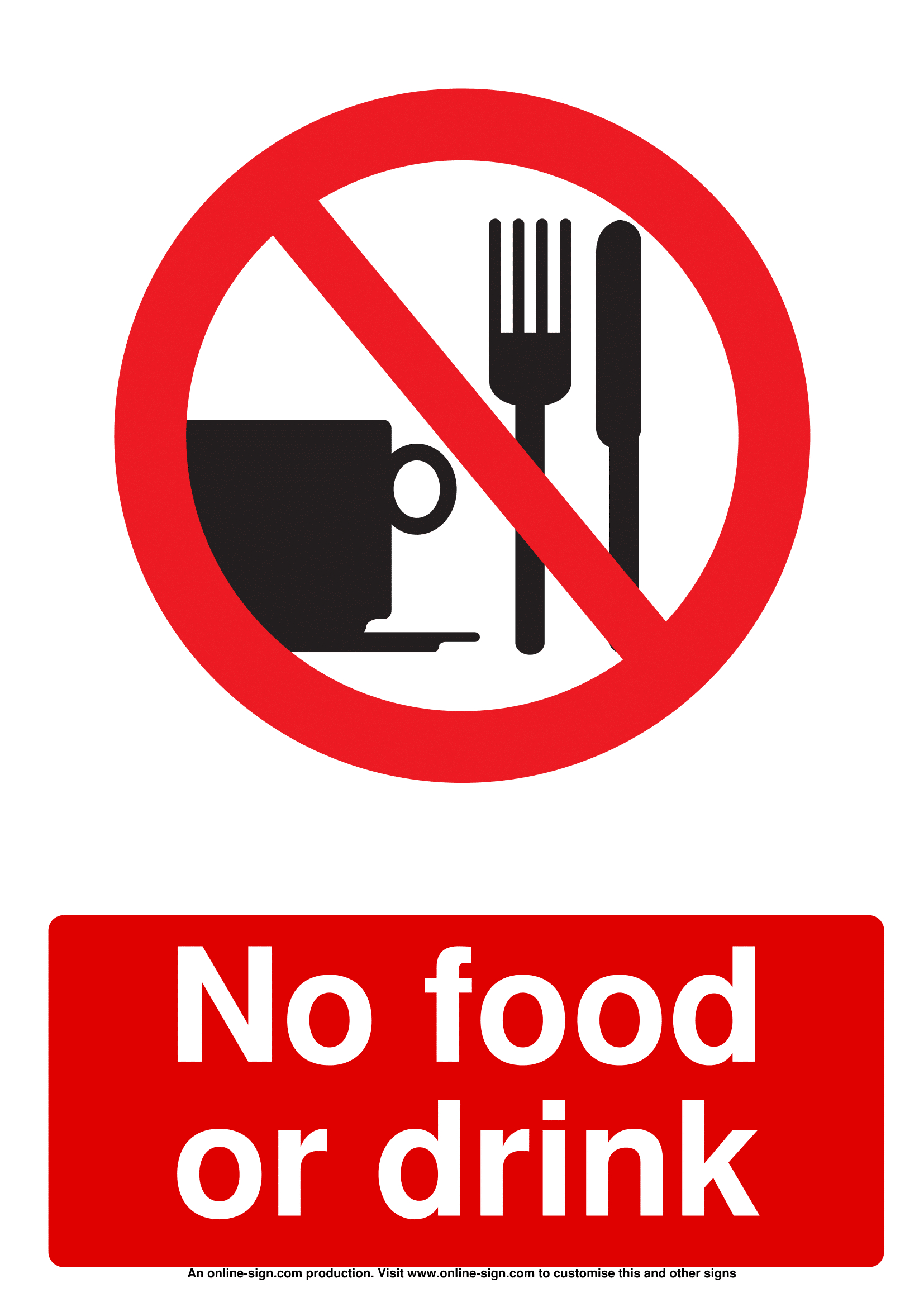No Food Or Drink Signs | Poster Template in Printable No Food Or Drink Sign