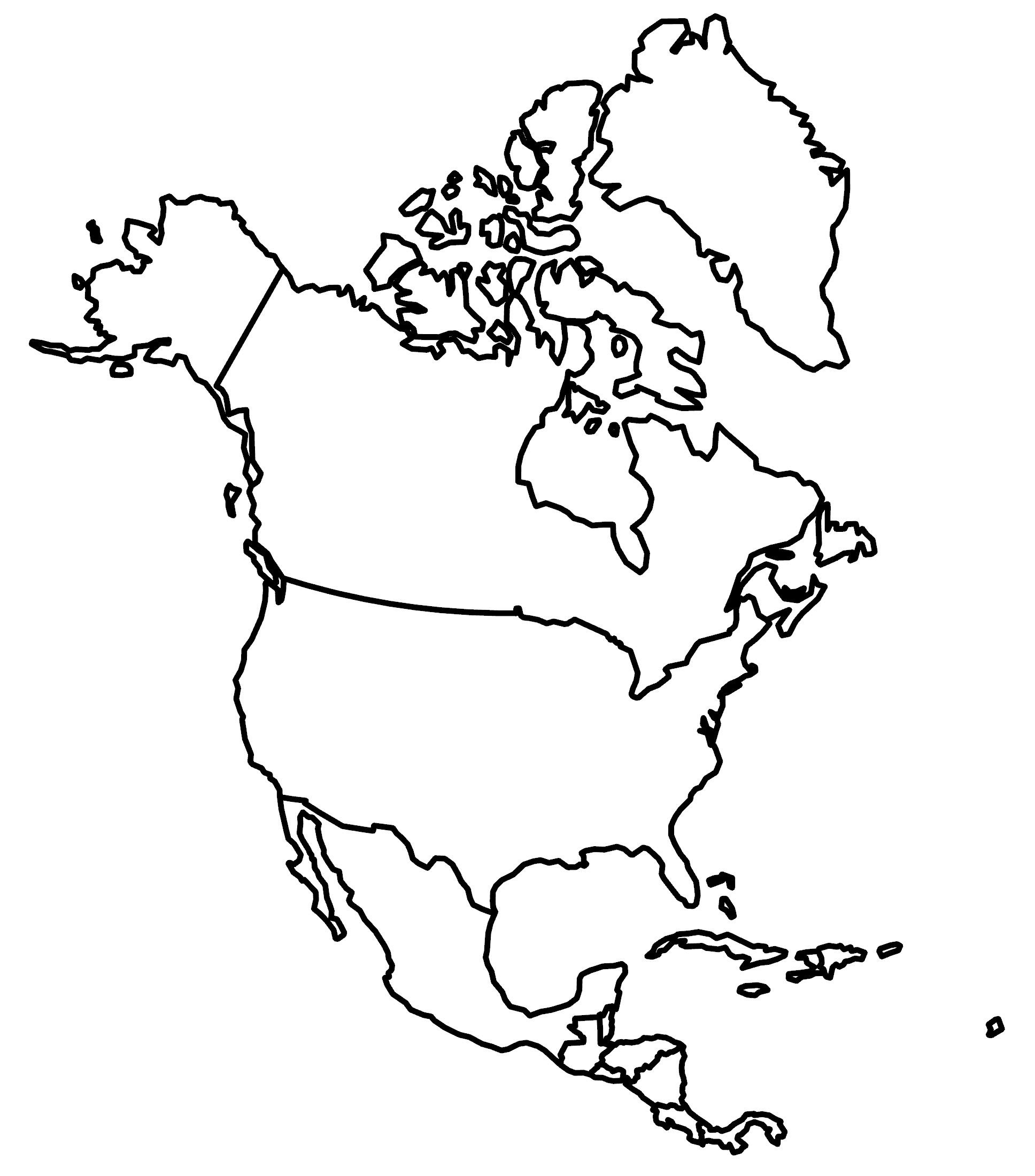 North America Blank Map And Country Outlines - Gis Geography intended for Blank Map of America Printable