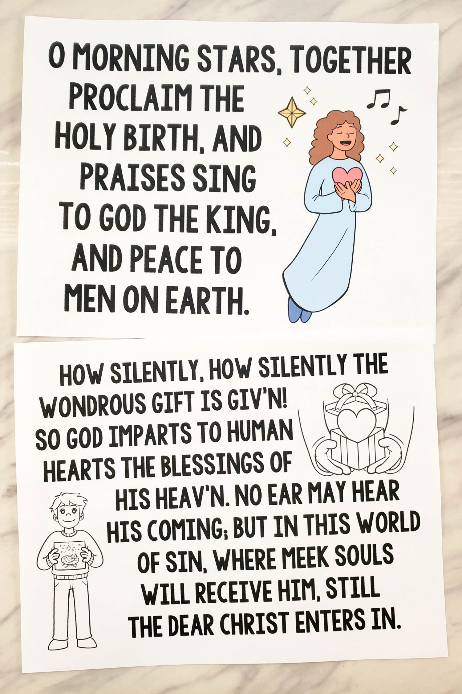 O Little Town Of Bethlehem Flip Chart & Lyrics - Primary Singing for Printable Lyrics to O Little Town of Bethlehem