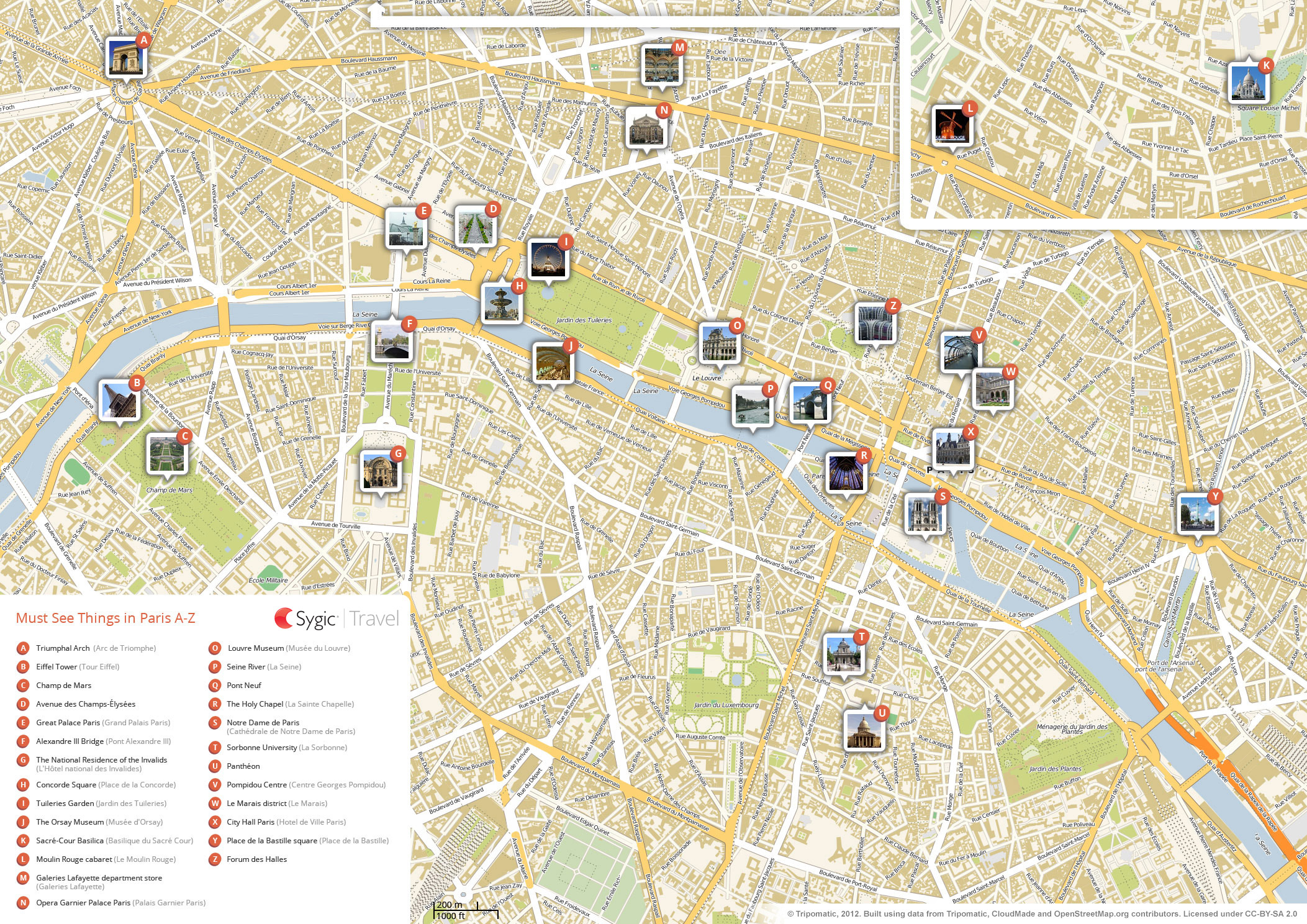 Paris Printable Tourist Map | Tripomatic intended for Printable Tourist Map Of Paris France