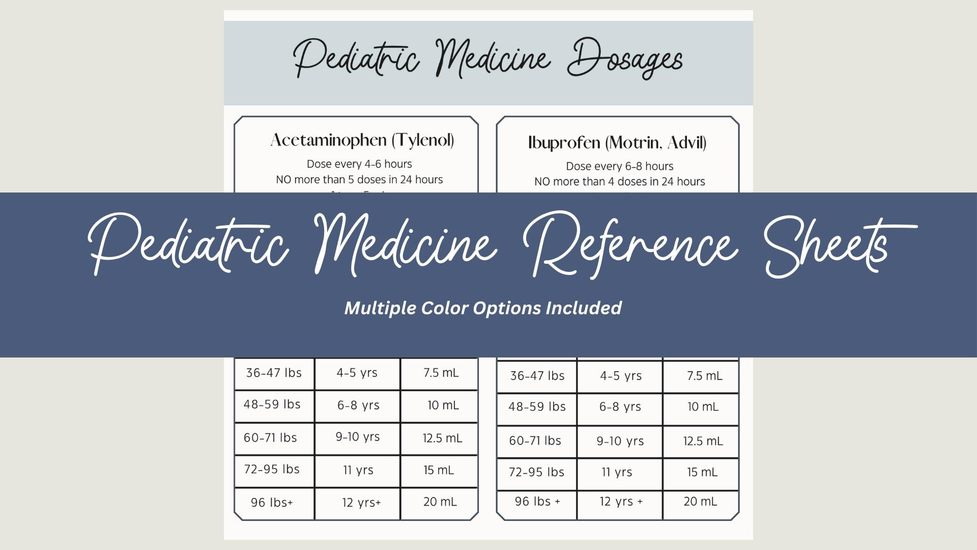 Pediatric Dosage Chart: Medicine Guide For Kids (Digital Download throughout Printable Pediatric Drug Dosage Chart