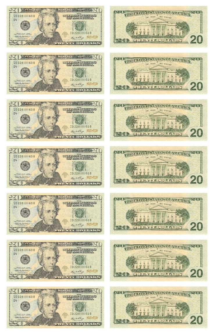 Play Money Actual Size - 10 Free Pdf Printables | Printablee in Real Looking Fake Money Printables