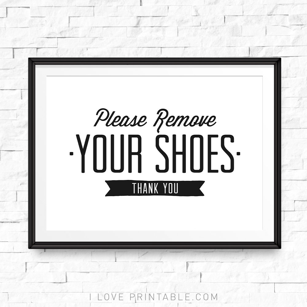 Please Remove Your Shoes Printable Entryway Sign (Digital Download within Please Take Off Your Shoes Printable Sign