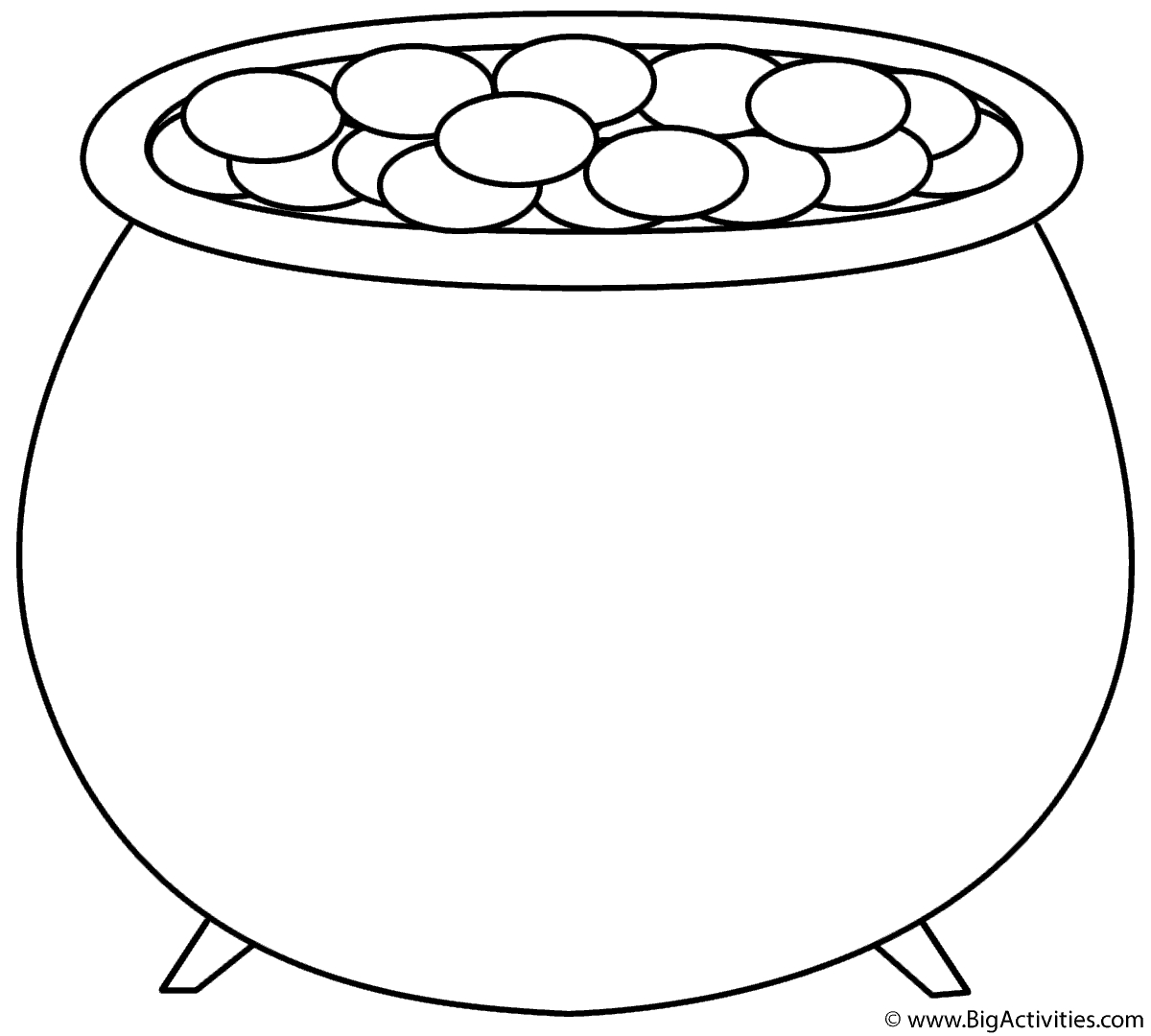 Pot Of Gold - Coloring Page (St. Patrick&amp;#039;S Day) within Pot Of Gold Template Printable