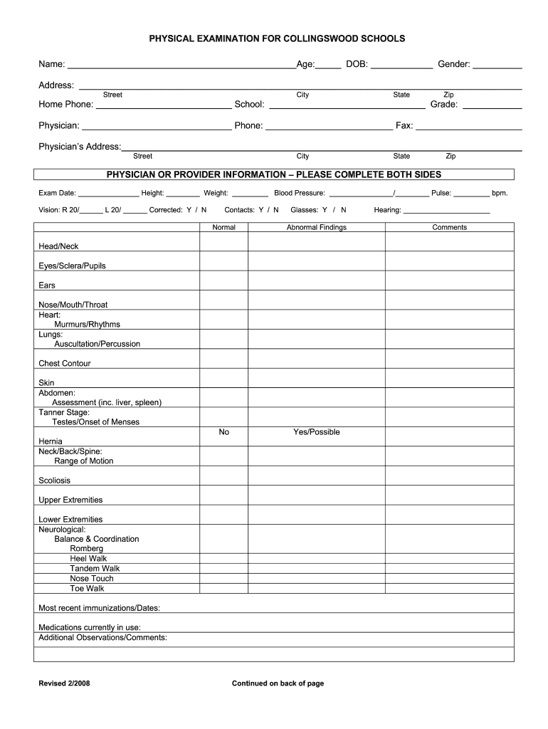 Printable Basic Physical Exam Form Pdf: Fill Out & Sign Online within Free Printable Annual Physical Exam Form