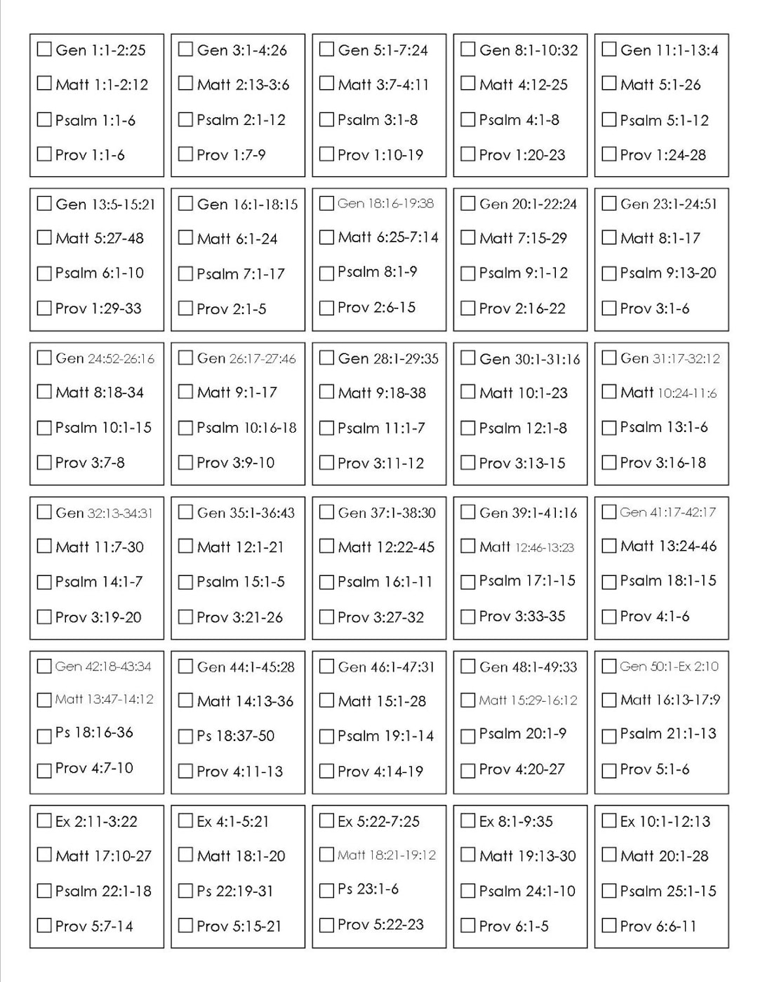 Printable Bible Reading Plan | Read The Bible In One Year - Etsy pertaining to One Year Bible Reading Plan Printable