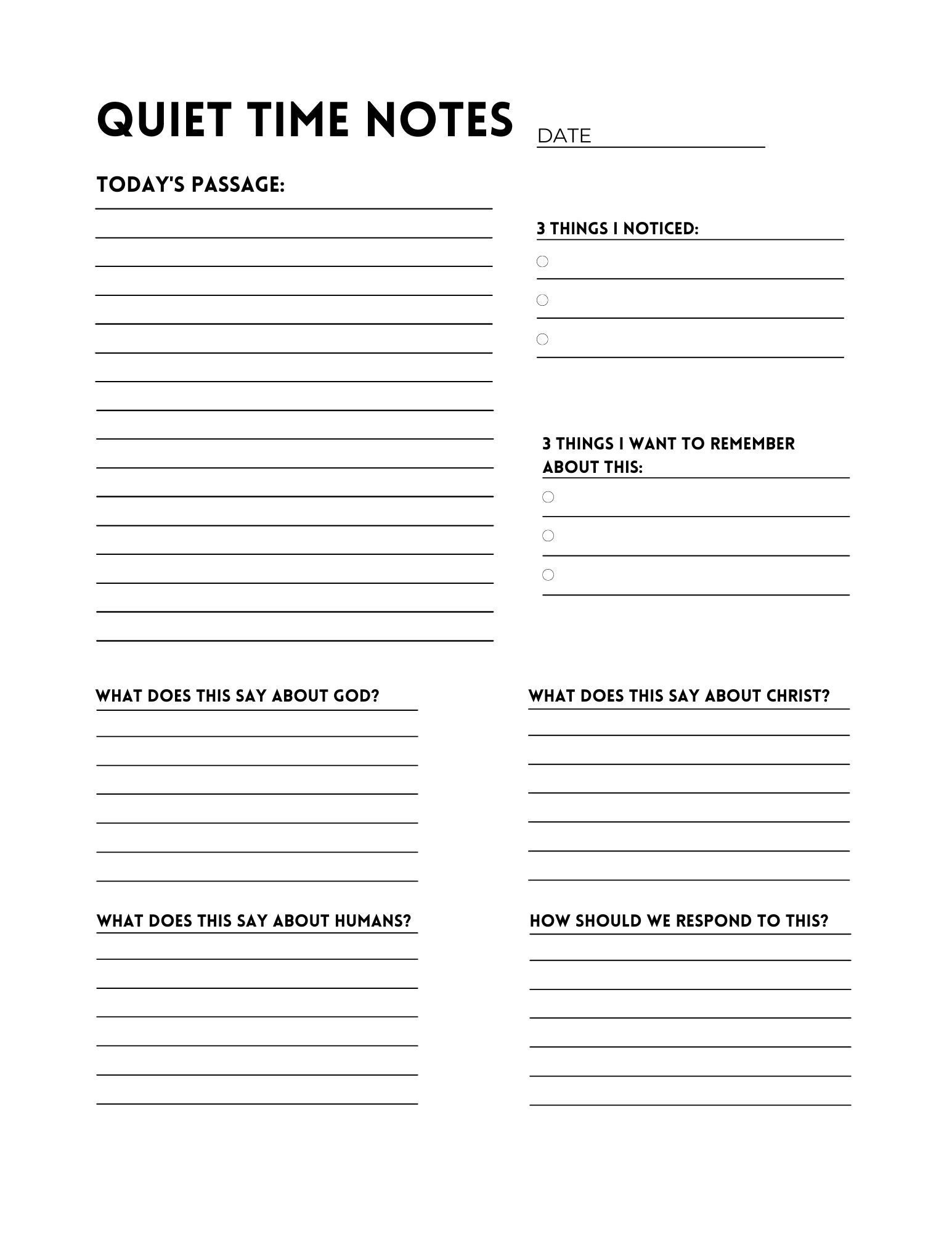 Printable Bible Study Note Template - Etsy with Free Printable Bible Study Templates