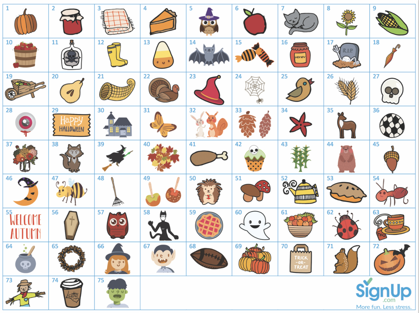 Printable Bingo Cards: Fun Fall Classroom Party Activity | Signup inside Free Fall Printable Bingo Cards