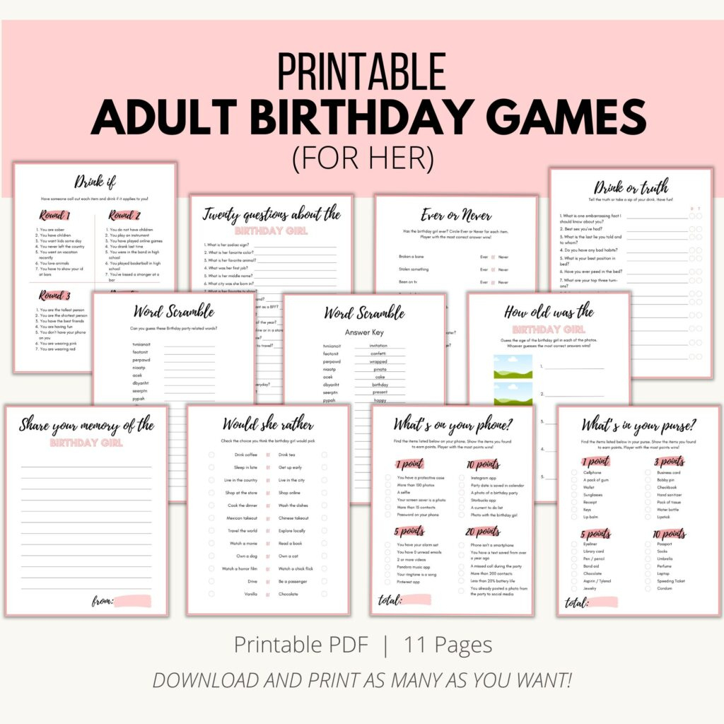 Printable Birthday Games For Adults - Add A Little Adventure with regard to Free Printable Birthday Games For Adults