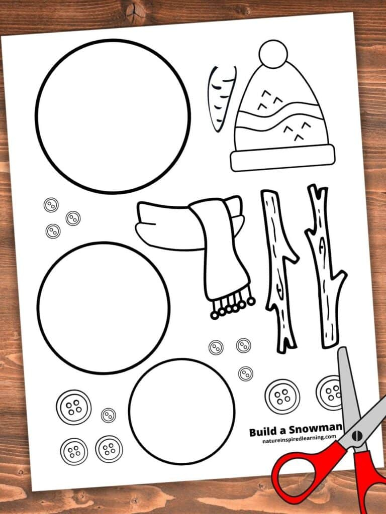 Printable Build A Snowman Craft (With Free Template) regarding Parts of a Snowman Printable