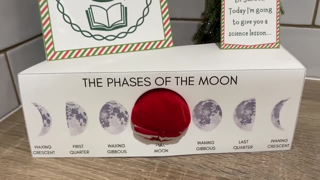 Printable Elf Moon Phases Props, Elf Moon Phases Scene, Elf School Props, Funny Elf Ideas, Christmas Elf Props, Instant Download Elf Scene regarding Phases Of The Moon Elf Printable