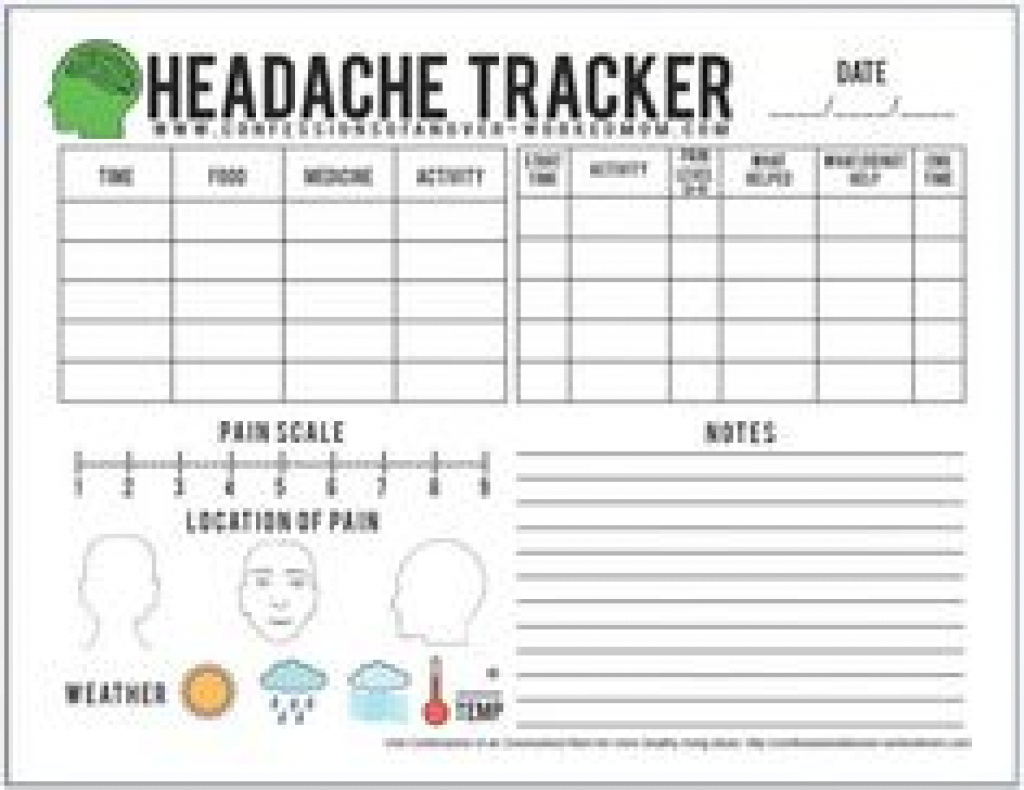 Printable Headache Journal - Printable Party Favors with regard to Free Printable Headache Diary
