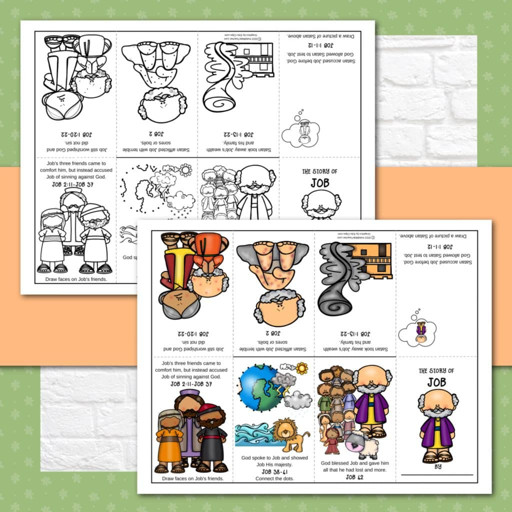 Printable Job Mini Book - Kids Bible Teacher with Free Printable Bible Study On Job