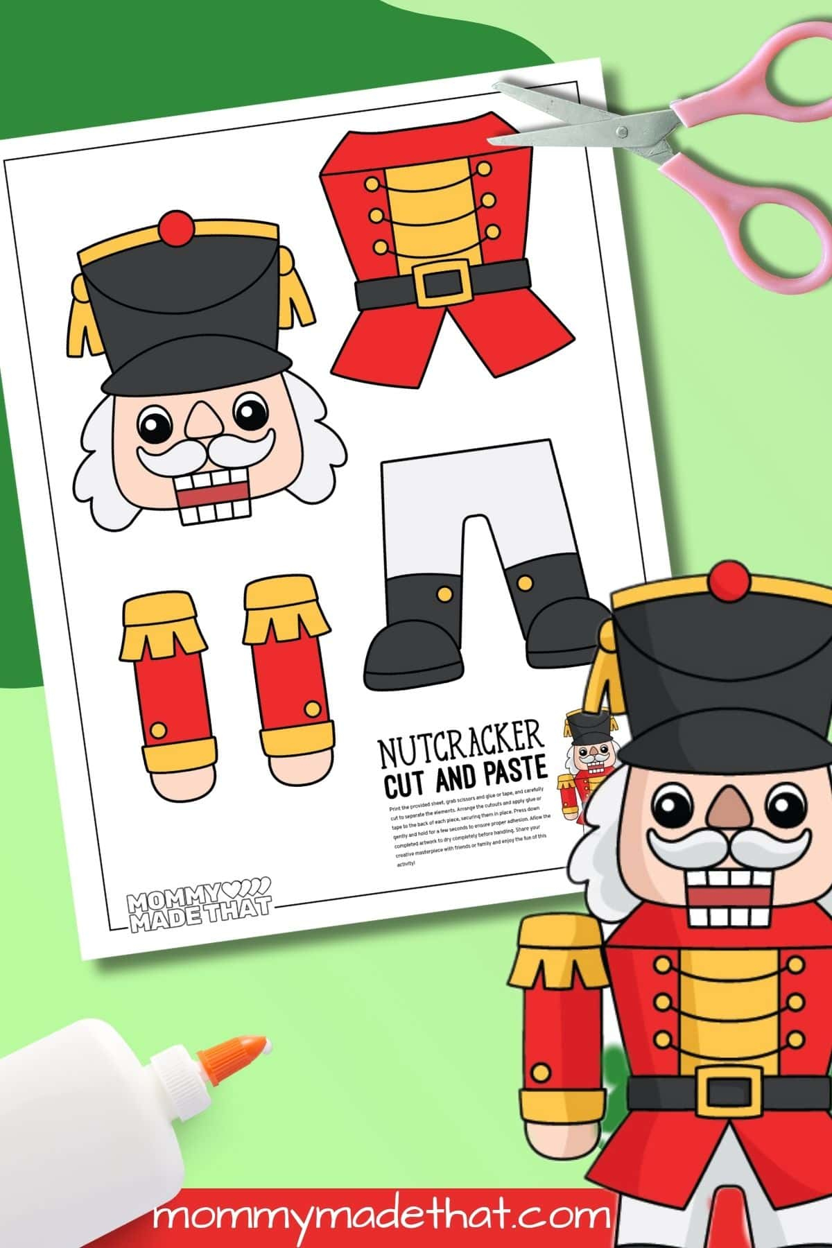 Printable Nut Cracker Cut & Paste Craft regarding Free Printable Nutcracker Face Template