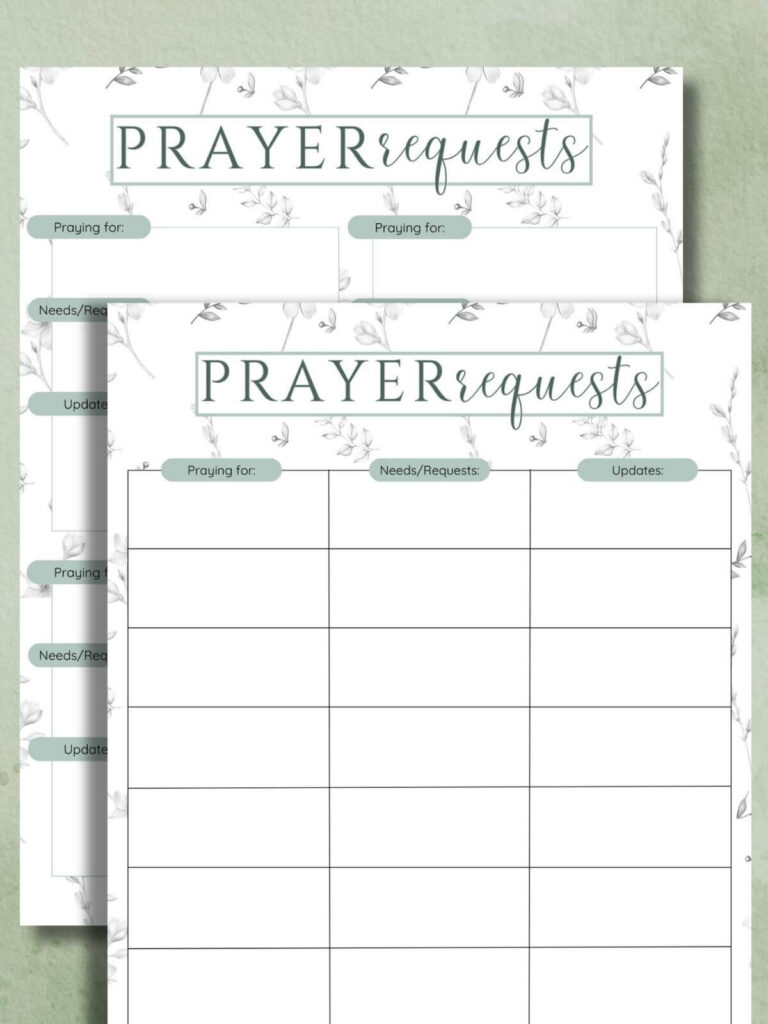 Printable Prayer Request Tracker (Free Pdf Downloads) - within Free Printable Prayer Request Sheet
