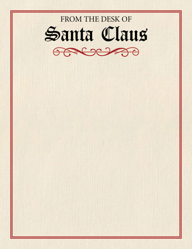 Printable Santa Letterhead Templates - 12 Free Printables in Santa Claus Stationary Free Printable