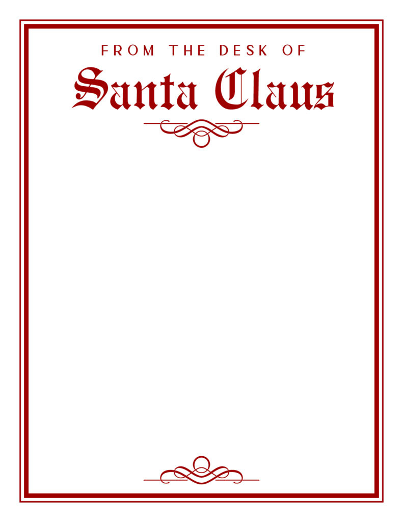 Printable Santa Letterhead Templates - 12 Free Printables throughout Santa Claus Stationary Free Printable