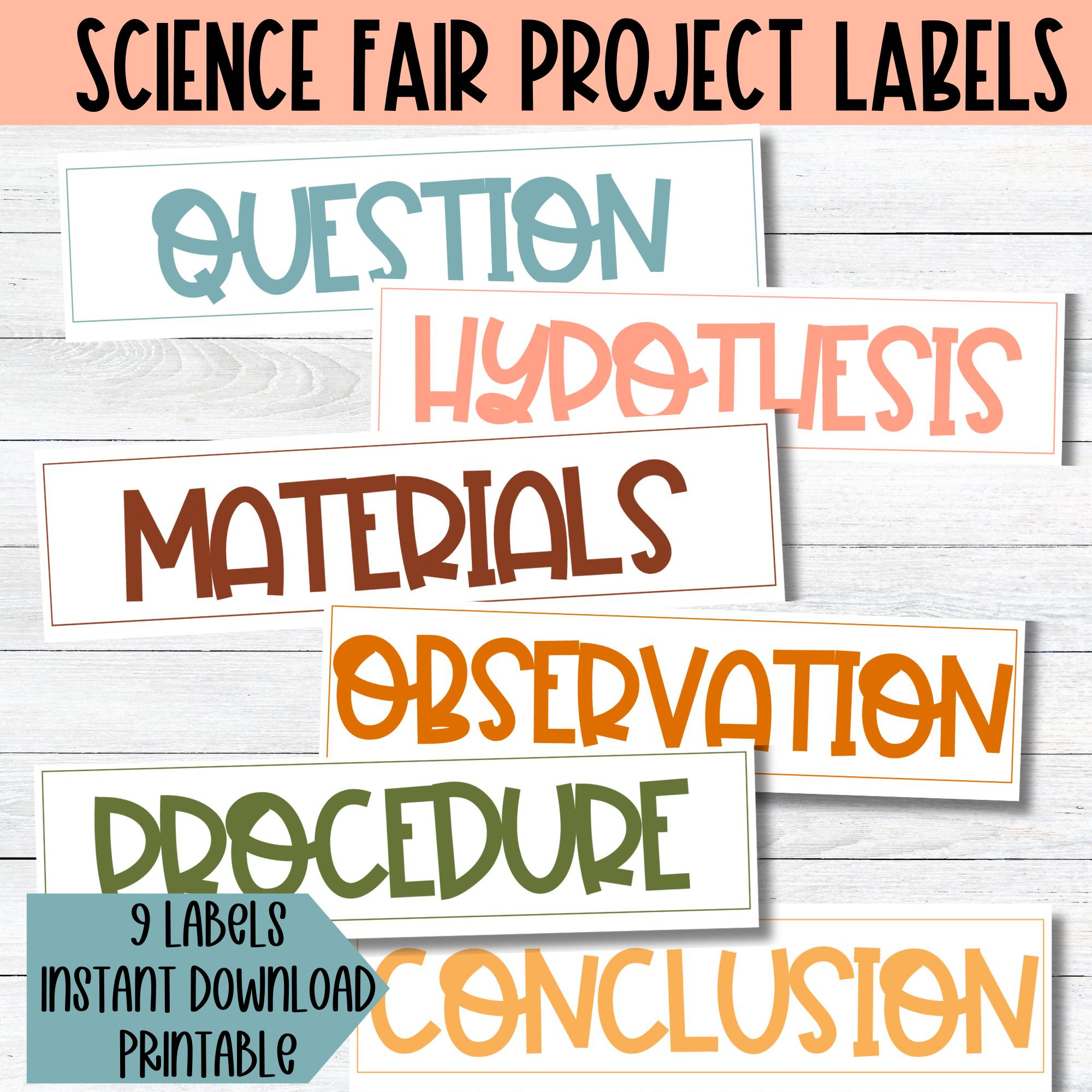 Printable Science Fair Project Labels Science Experiment Labels inside Science Fair Project Labels Printable