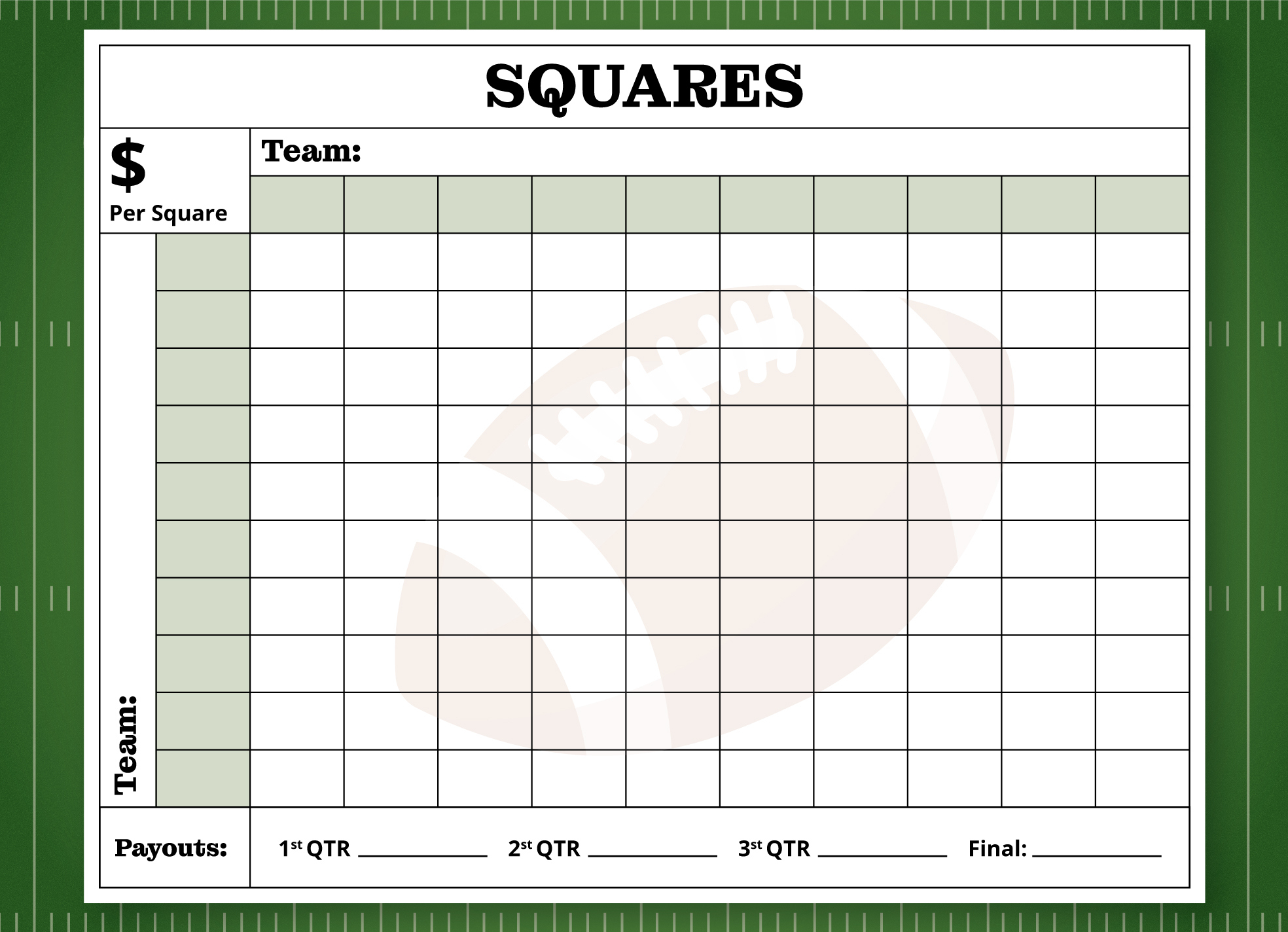 Printable Super Bowl Squares Free Google Docs Template - Gdoc.io regarding Free Printable Super Bowl Squares