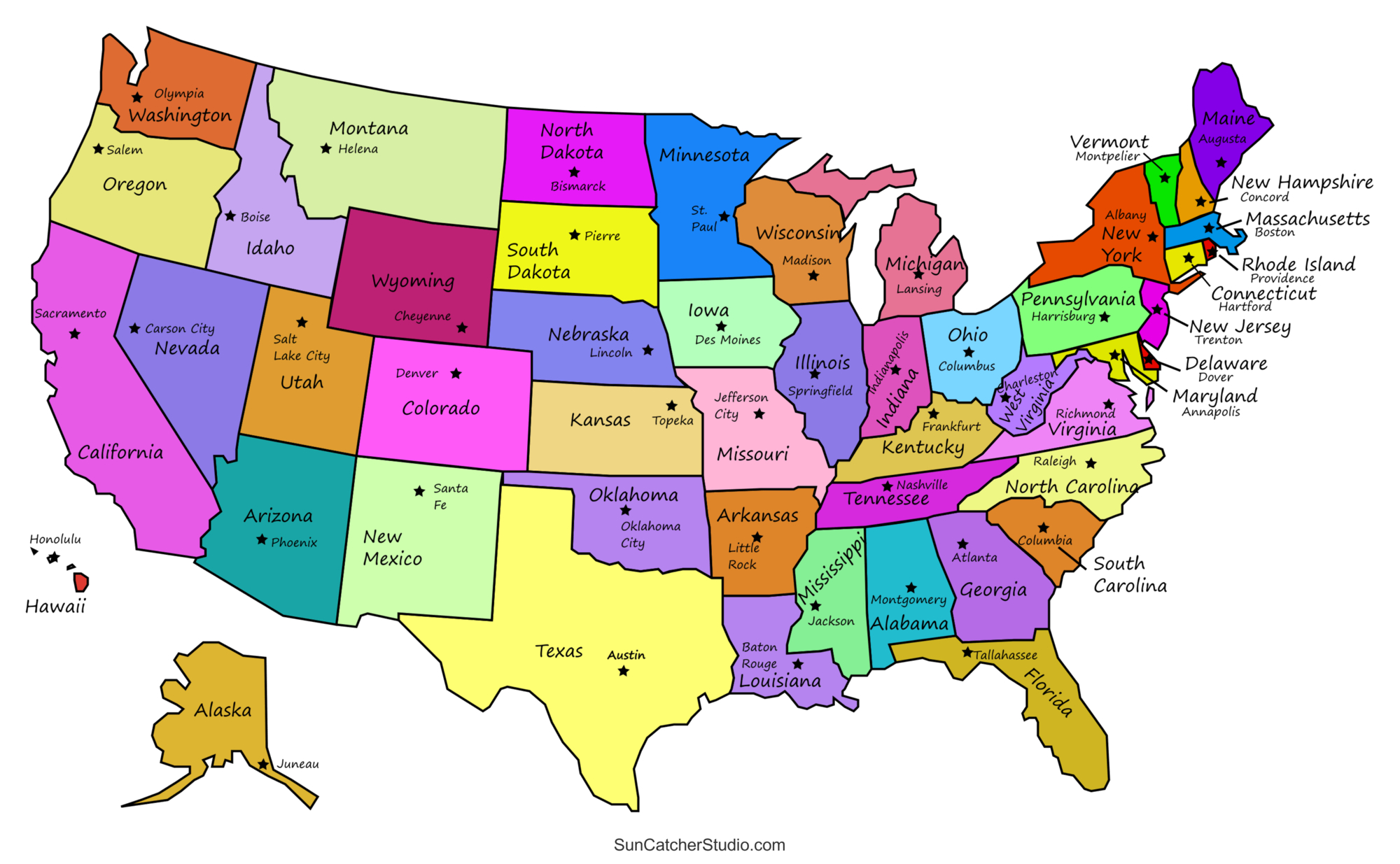 Printable Us Maps With States (Usa, United States, America) – Diy for Us Map And Capitals Printable