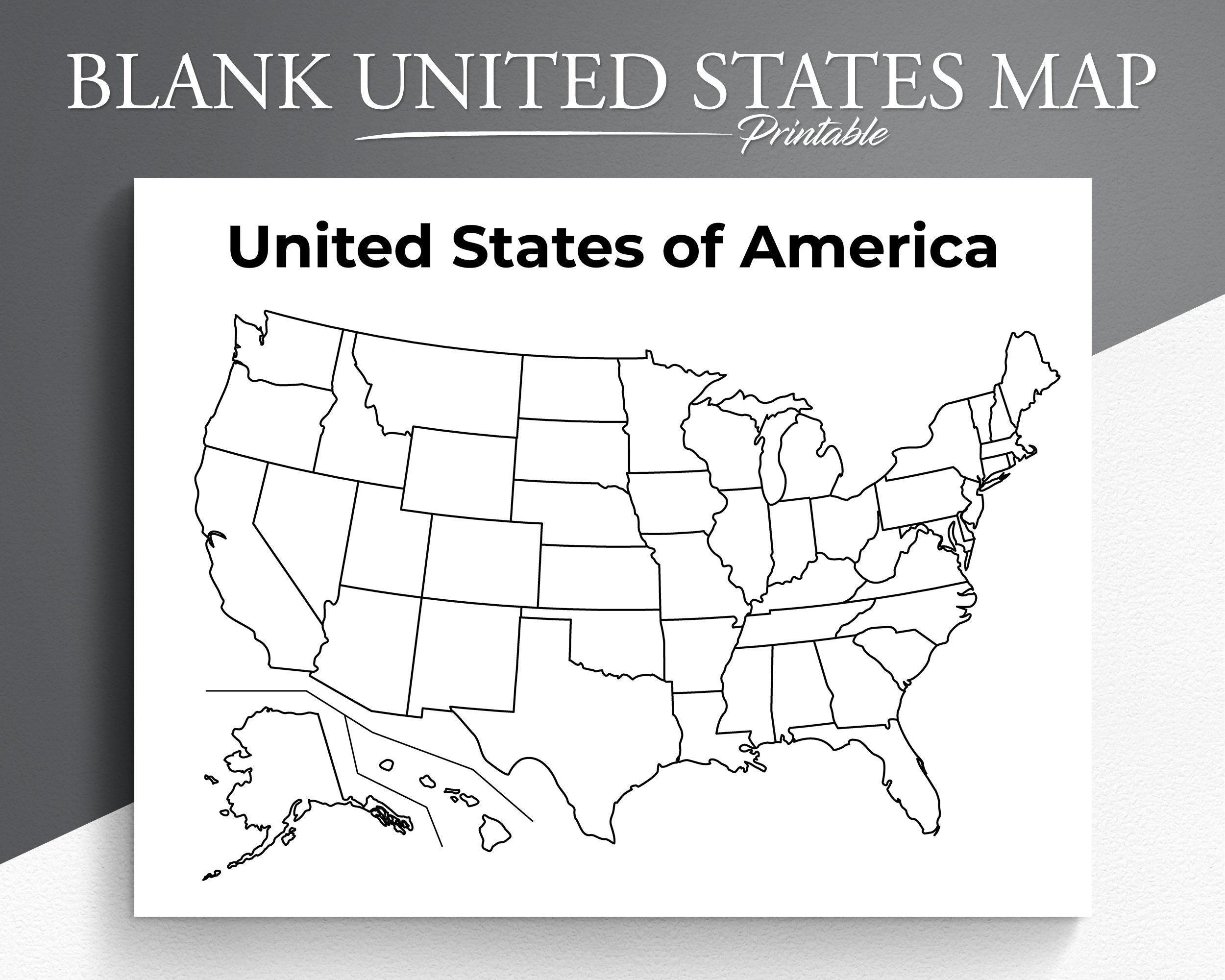 Printable Usa Map - Worksheets Library for Printable Map of United States Blank